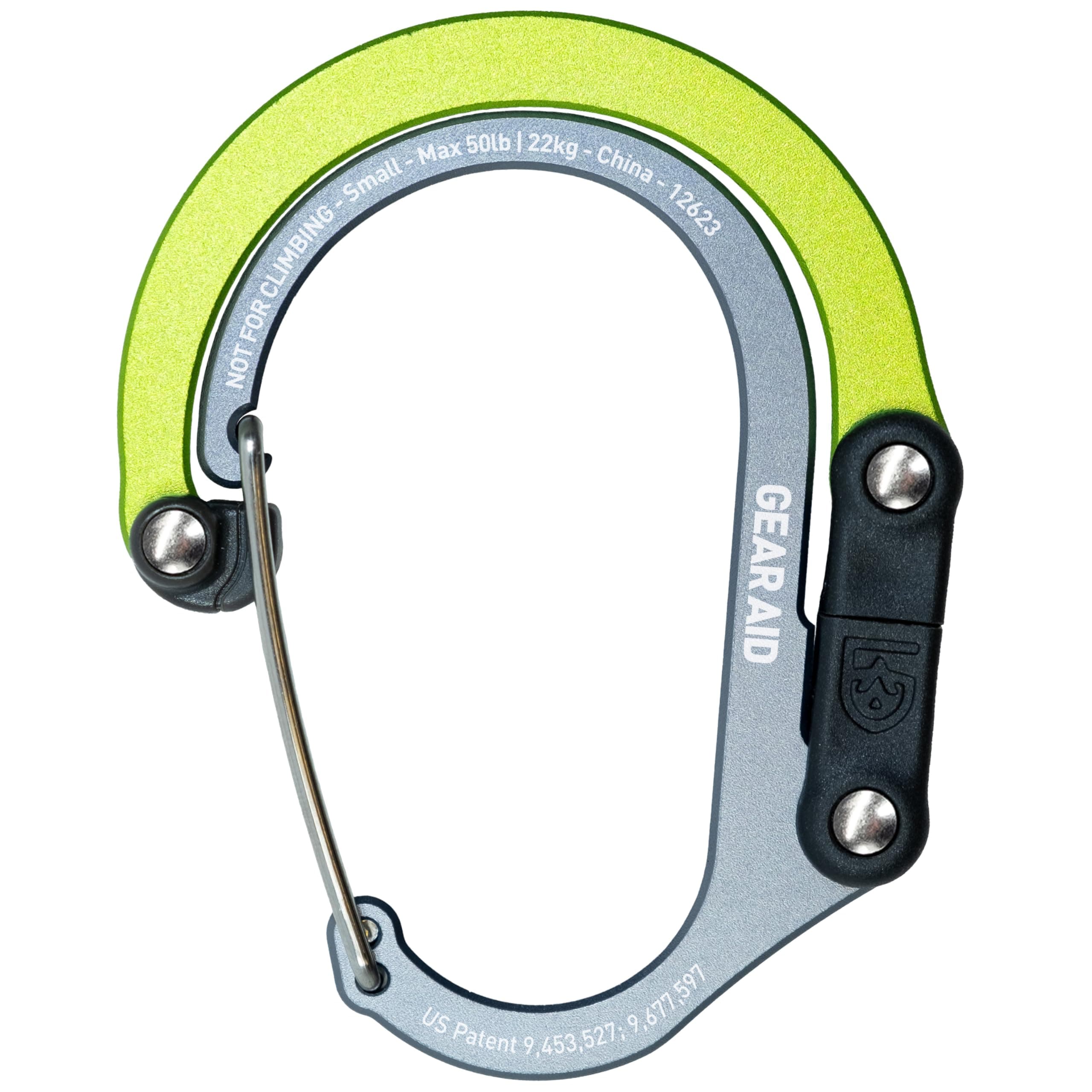 HEROCLIP (Small) Carabiner Gear Clip and Hook, for Hanging Bags, Purses, Lanterns, Strollers, Tools, Helmets, Water Bottles, and More