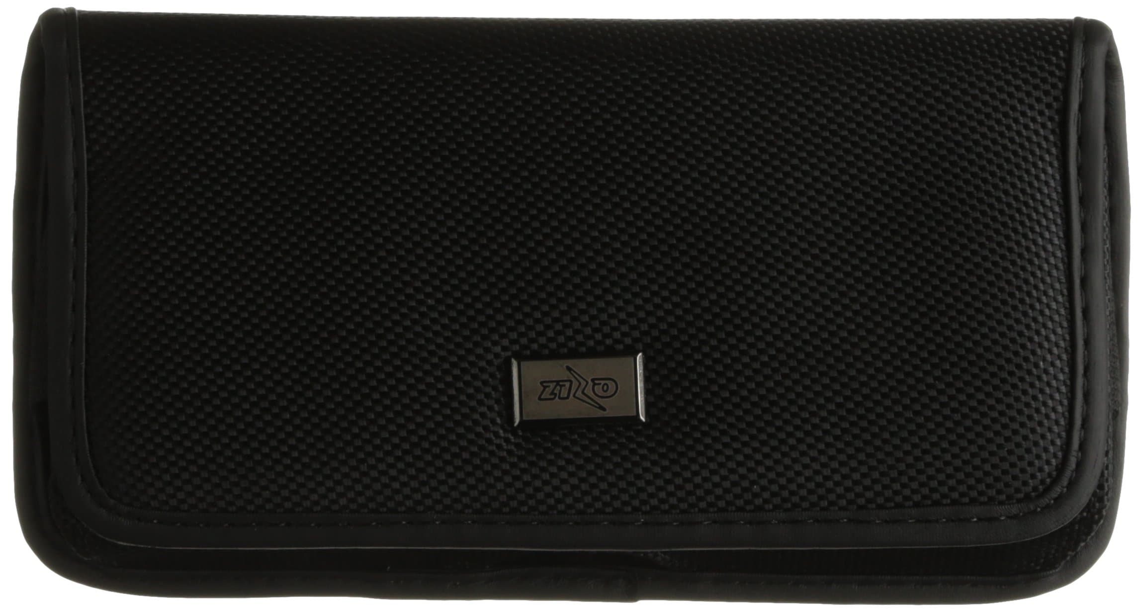 Zizo Premium Horizontal Canvas Pouch with Velcro and Belt Loops for iPhone 6 Plus - Retail Packaging - Black