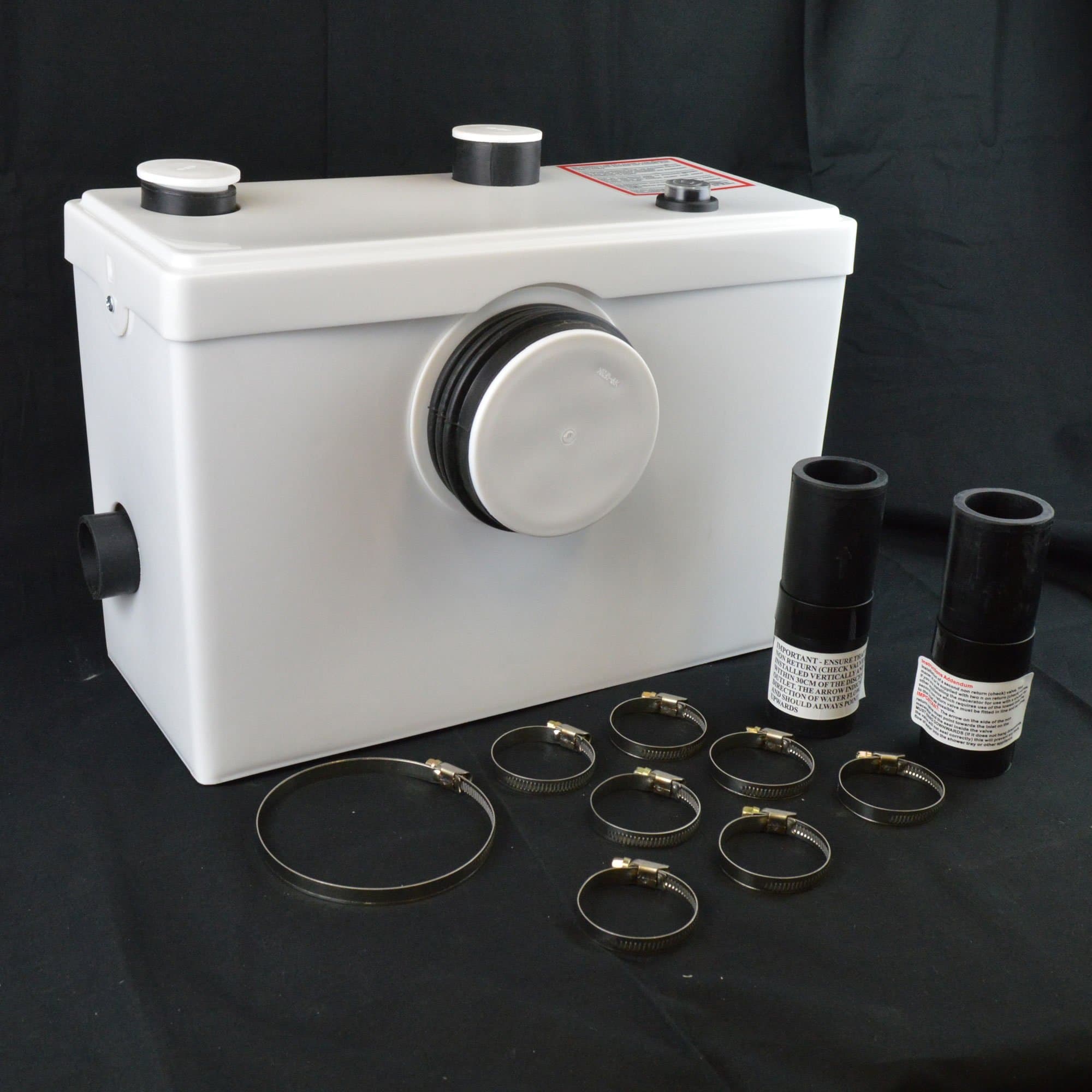 3 INLETS 400X270X180MM MACERATOR PUMP FOR TOILET WC & BASIN SINK & BATH & DISH WASHER OR ANY SANITARY WATER WASTE REMOVAL by UKtapstores