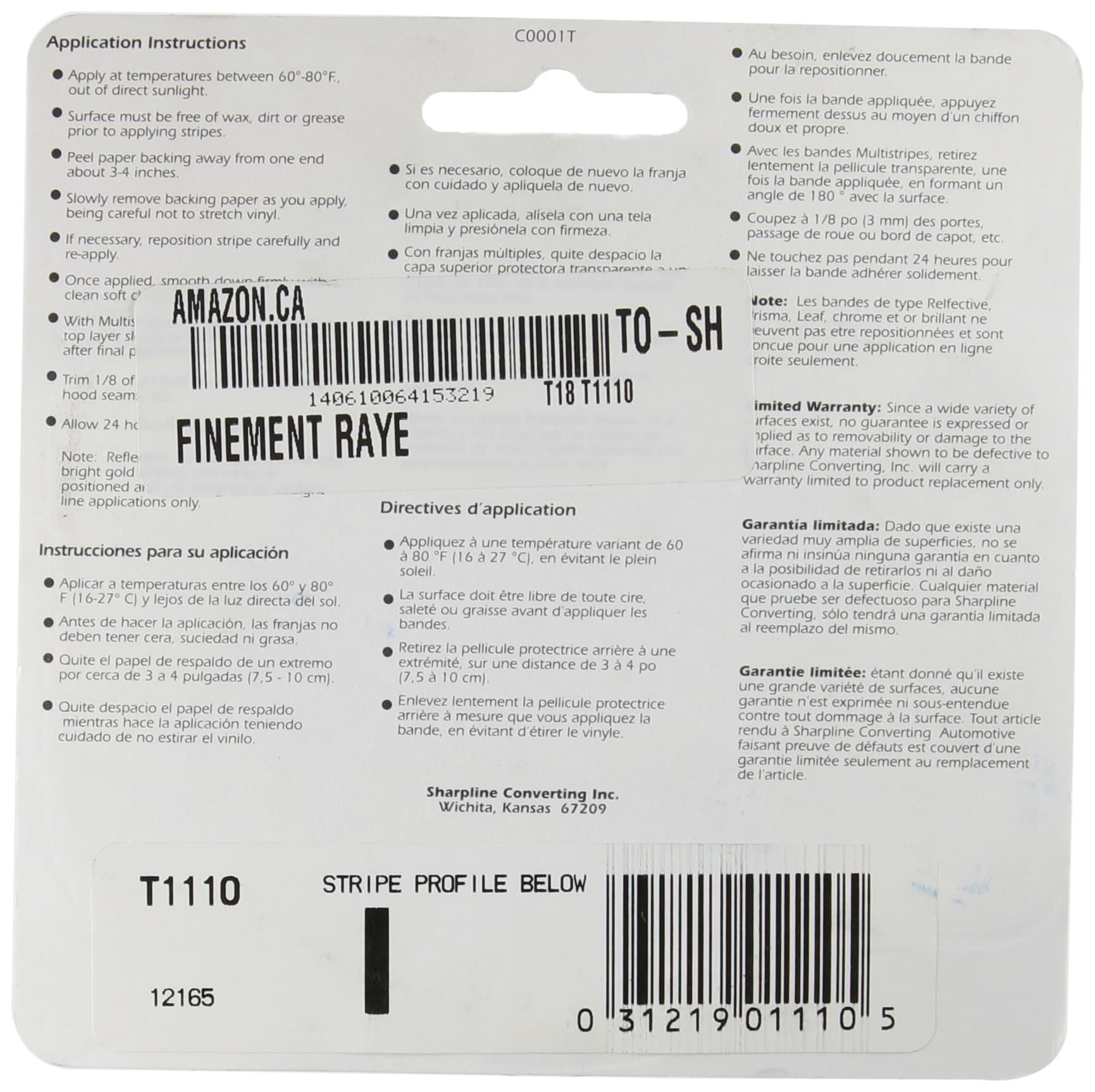 Trimbrite T1110 1/8 Pinstripe Tape White