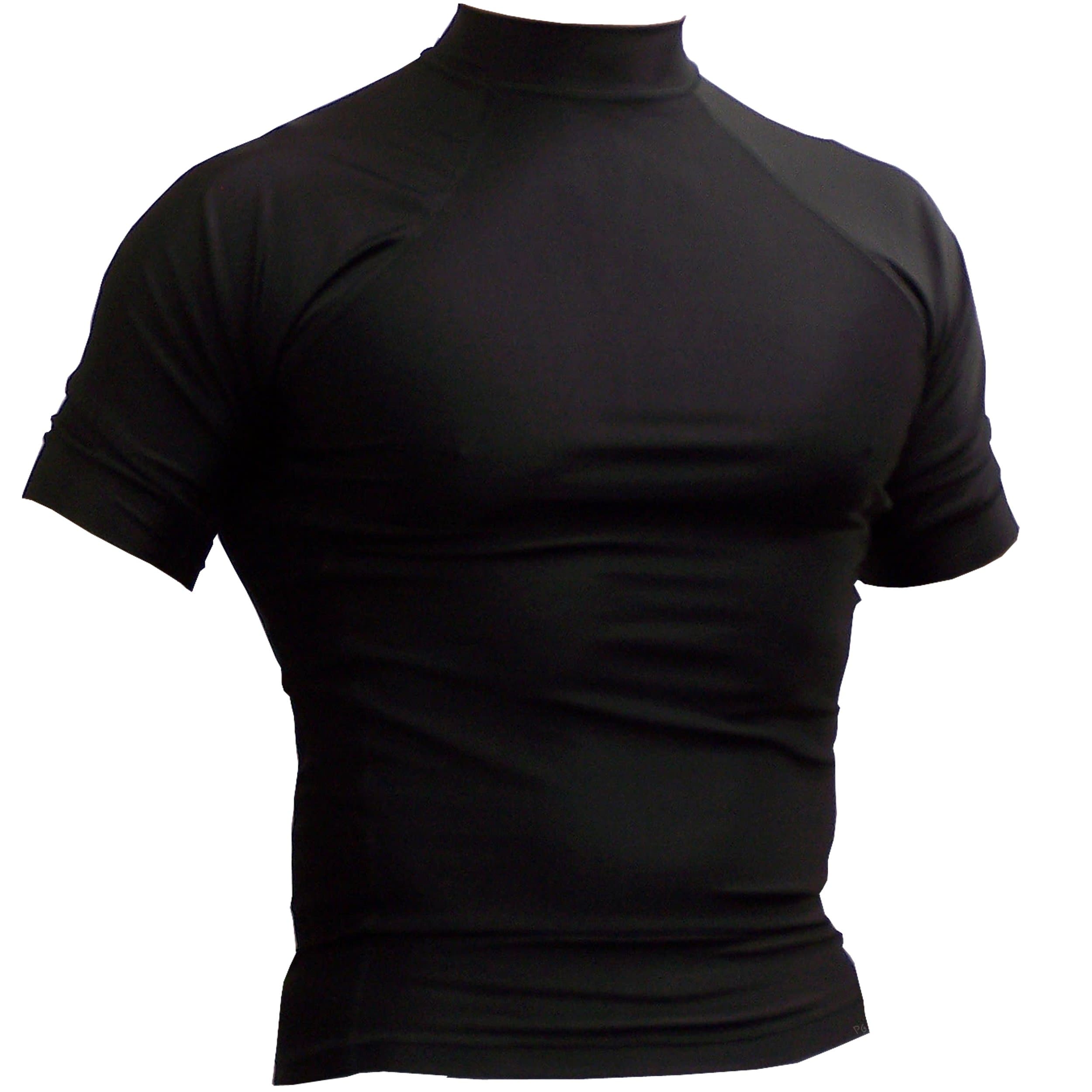 Piranha Gear MMA Rash Guard - Short Sleeve, Black, Plain from