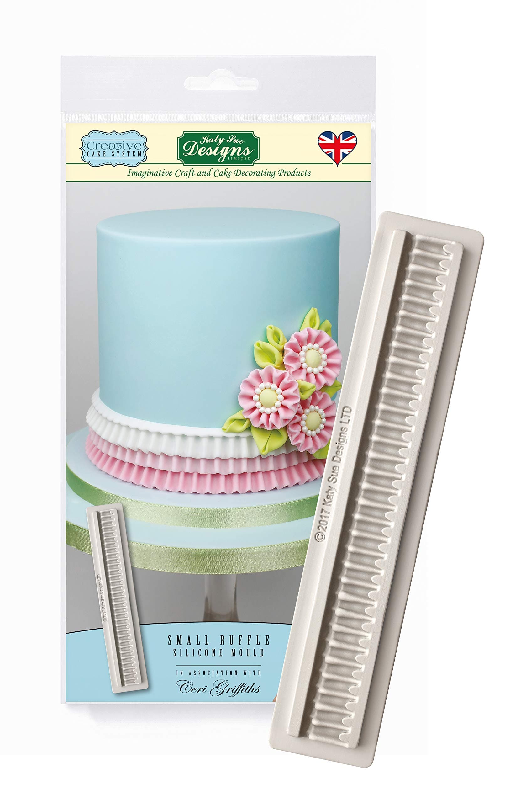 Katy Sue Small Ruffle Silicone Mould for Lambeth Style Cake Decorating