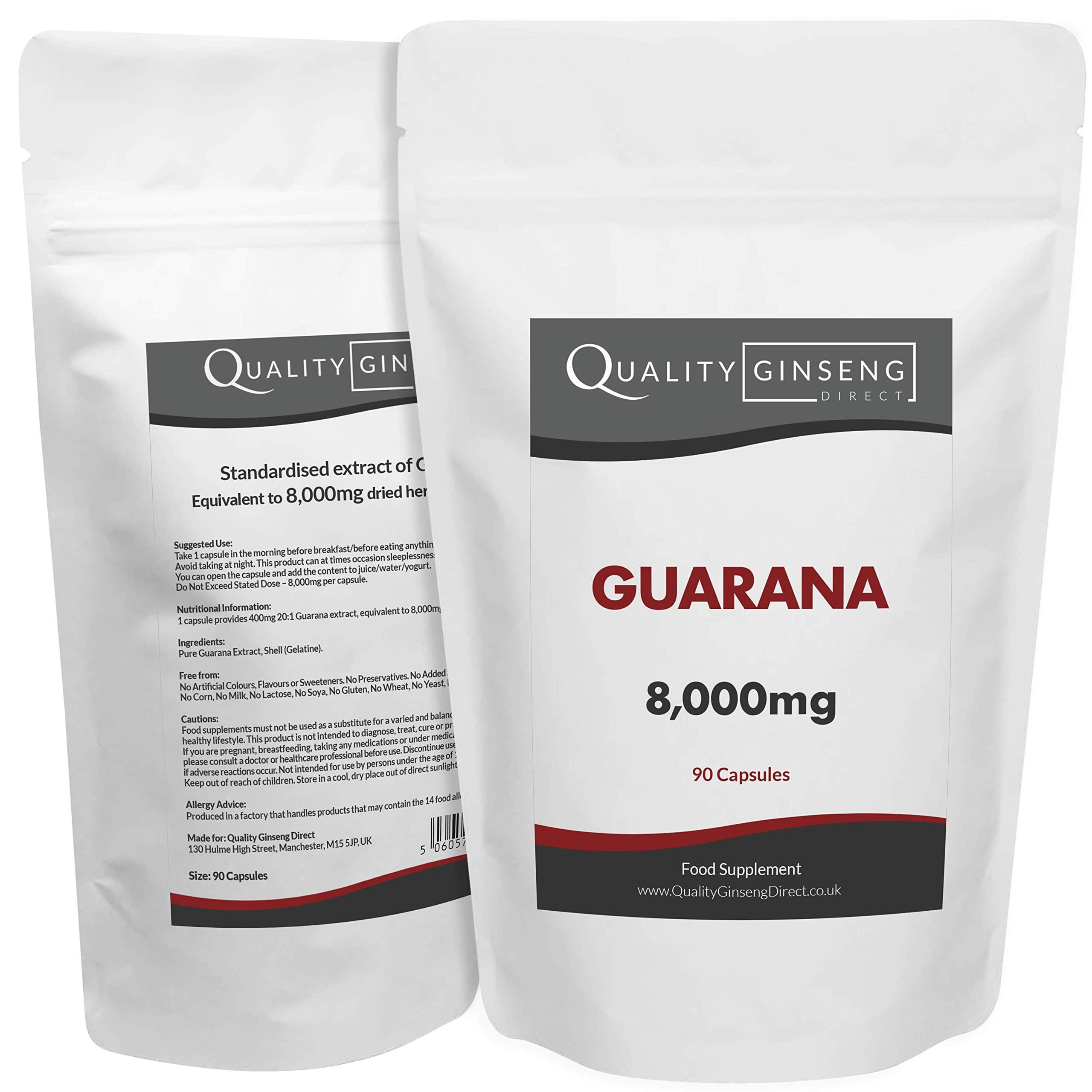 Guarana - 8,000mg Capsules - Powerful Formula (90 Capsules)