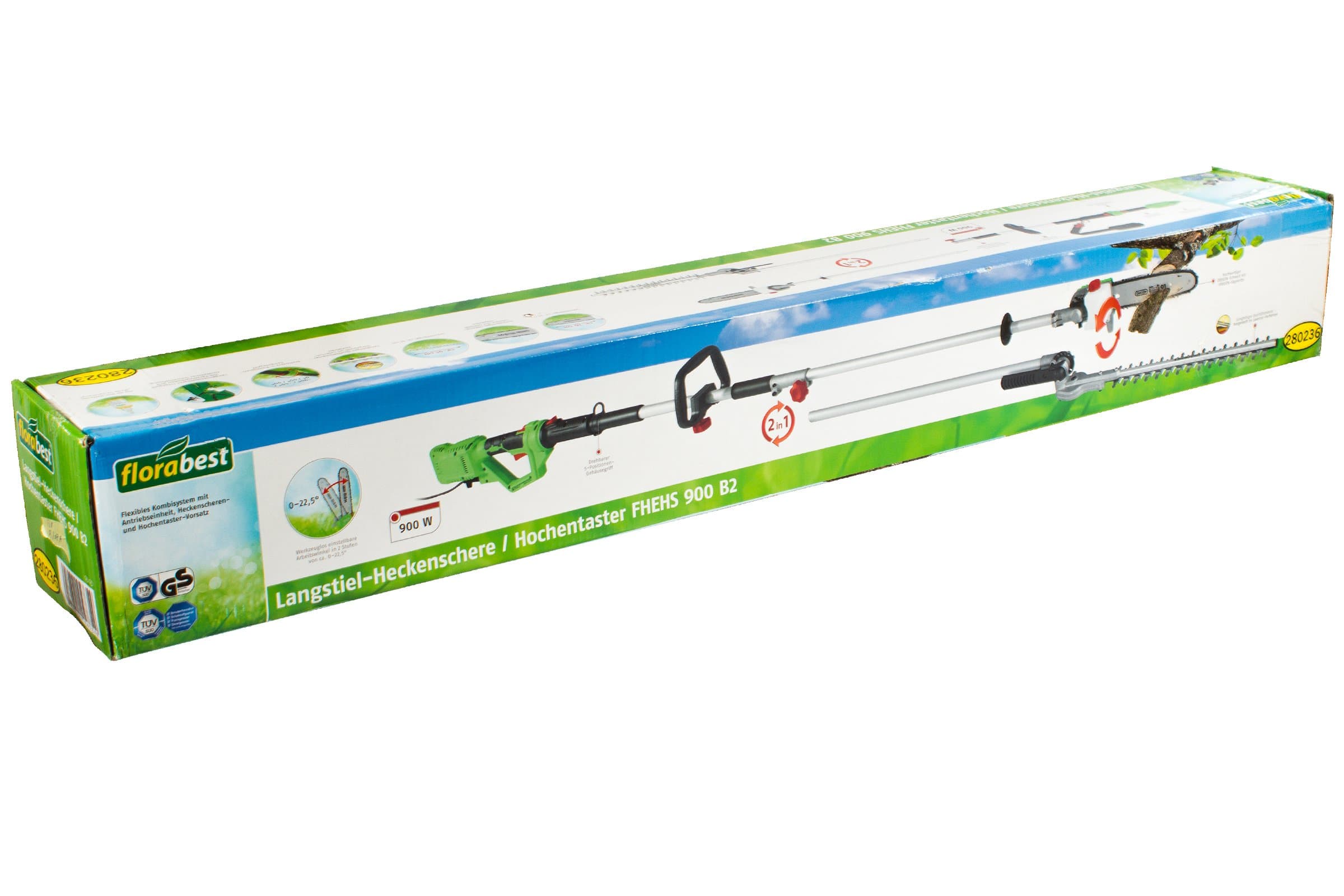 Florabest® Long handle hedge trimmer, FHEHS 900 B2 garden shears 2 in 1