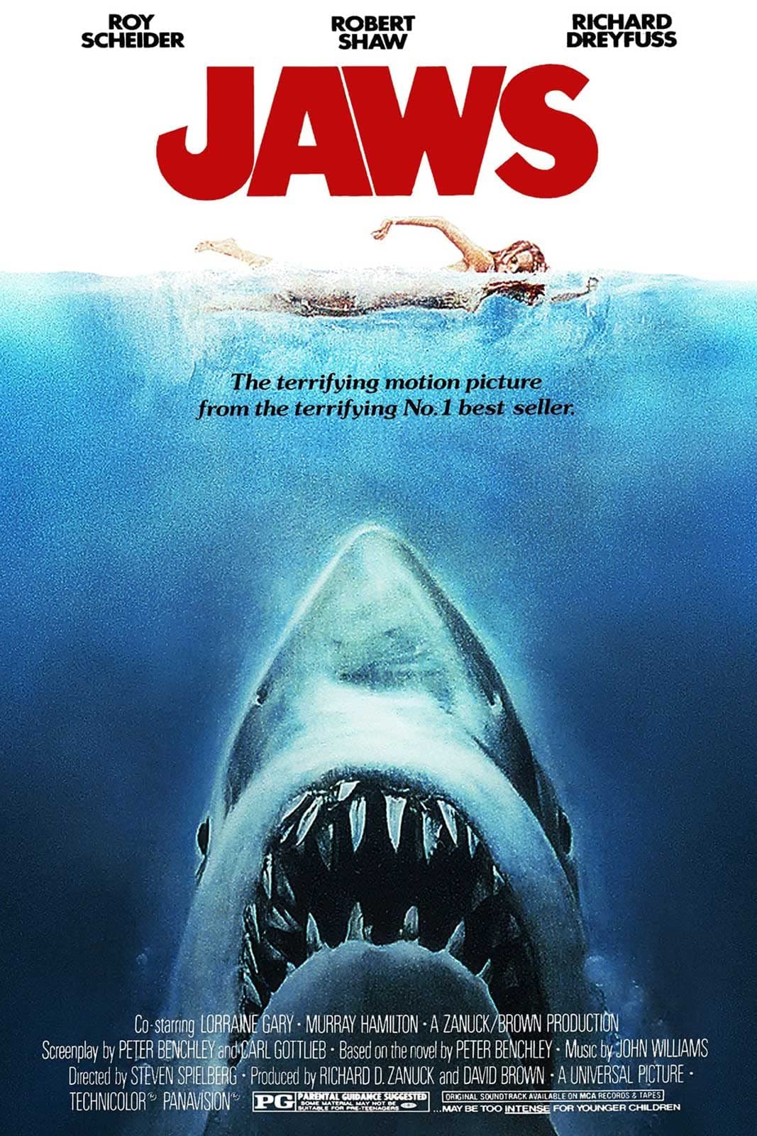 Jaws Classic Vintage 80's Movie Poster Art Glossy Poster (A3 297 x 420 mm)