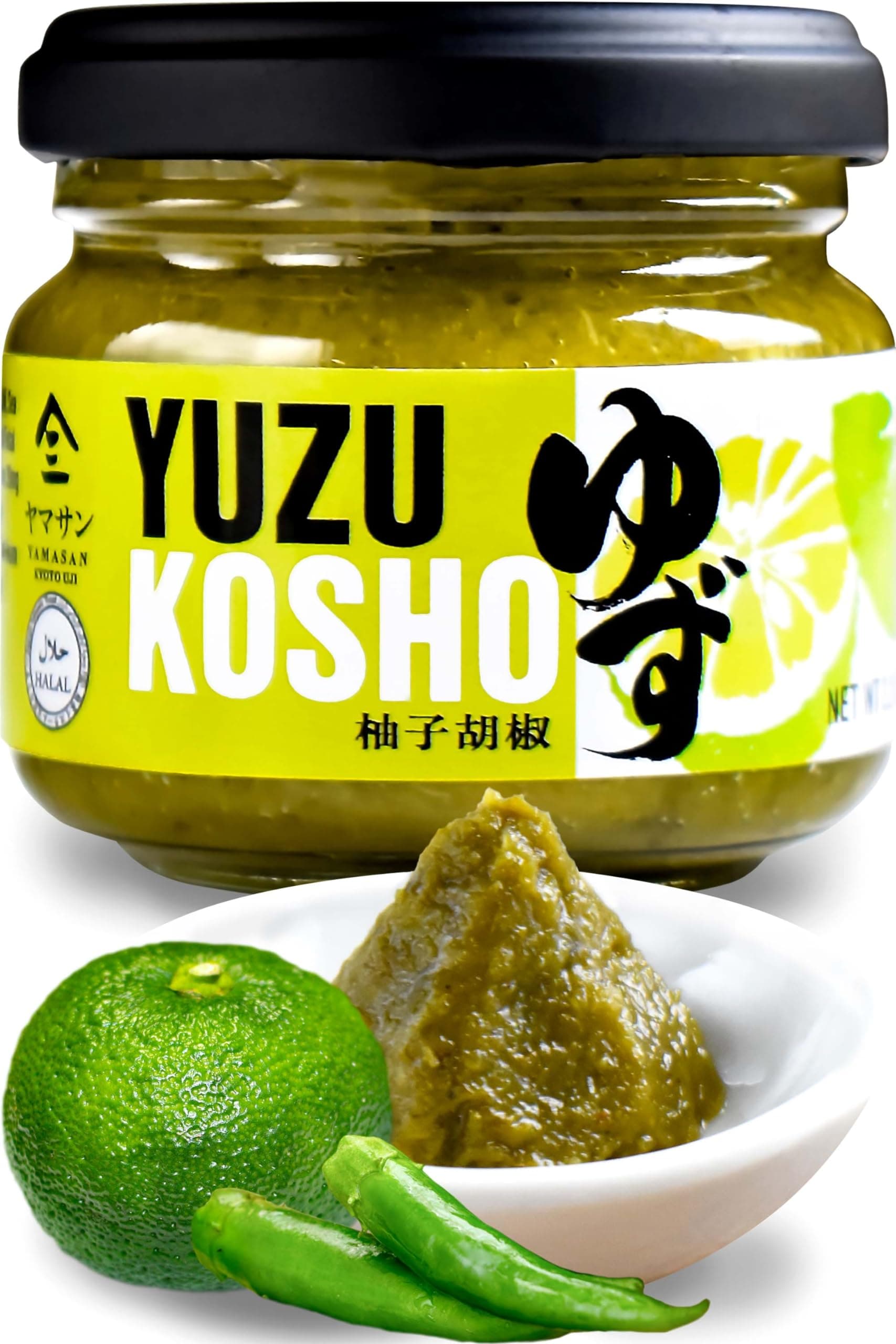 – YAMASAN KYOTO UJI Yuzu Kosho - Yuzu Citrus & Green Pepper Paste - Japanese Spices and Seasonings (90g)