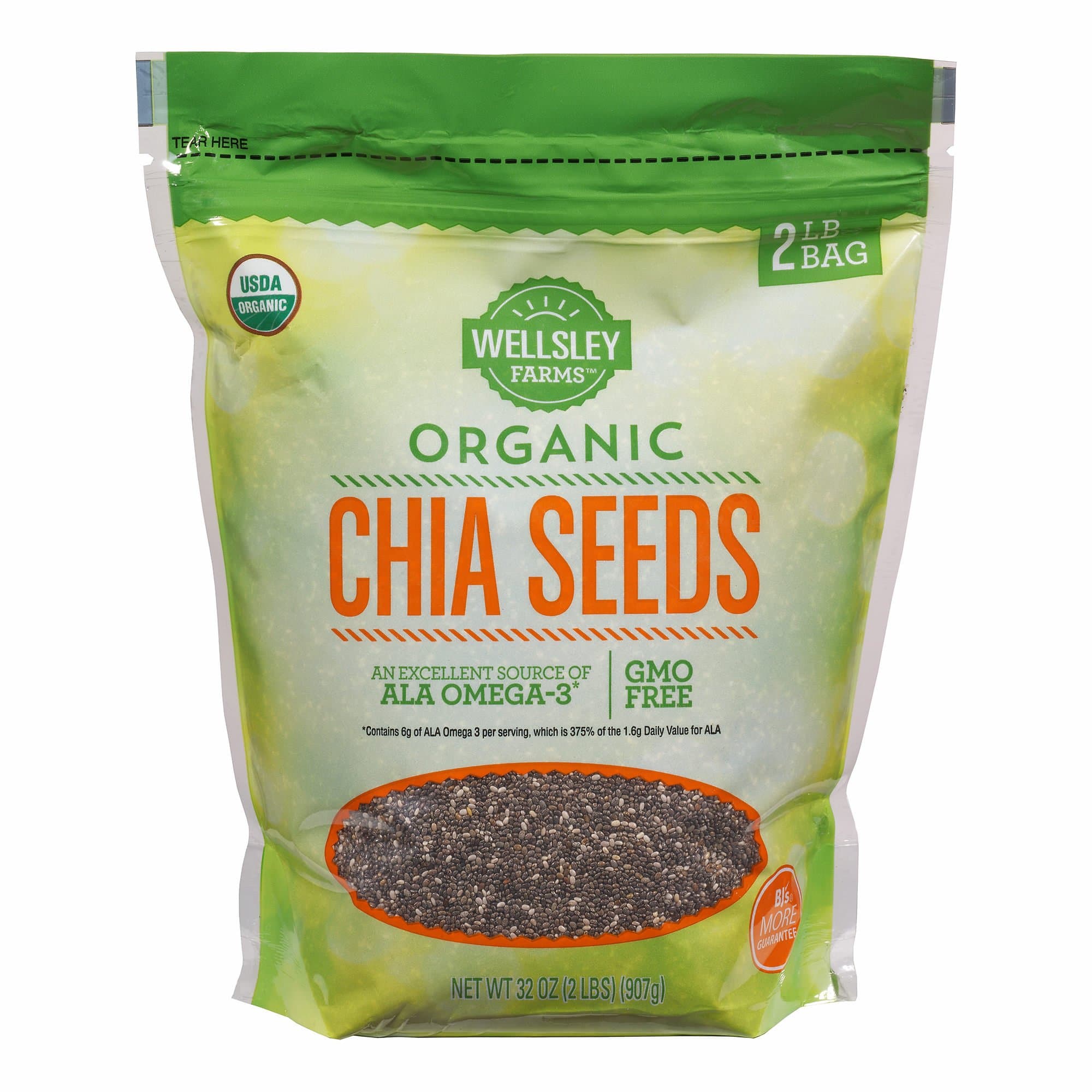Wellsley Farms Organic Chia Seeds, 2 lbs. (pack of 6)
