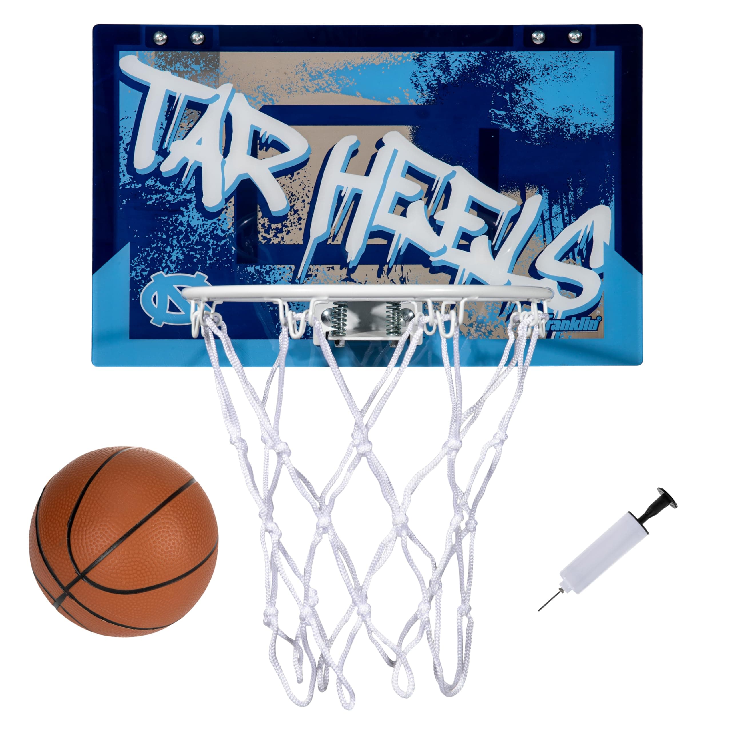 NCAA Over The Door Basketball Hoop - Kids Indoor Basketball Hoop with Basketball - NCAA Fan Shop Mini Hoop for Bedroom + Office - Over The Door Mini Hoop