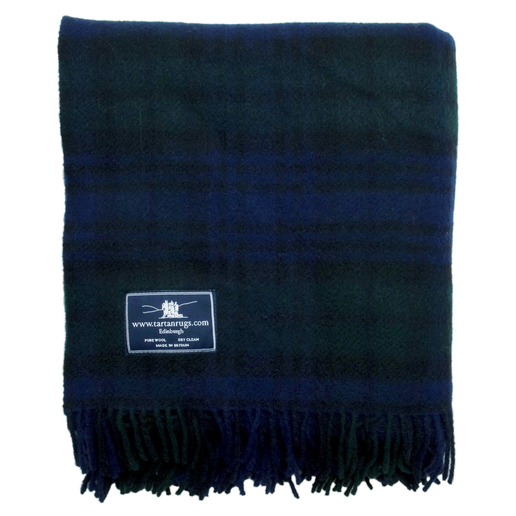Black Watch Tartan Premium Wool Travel Rug