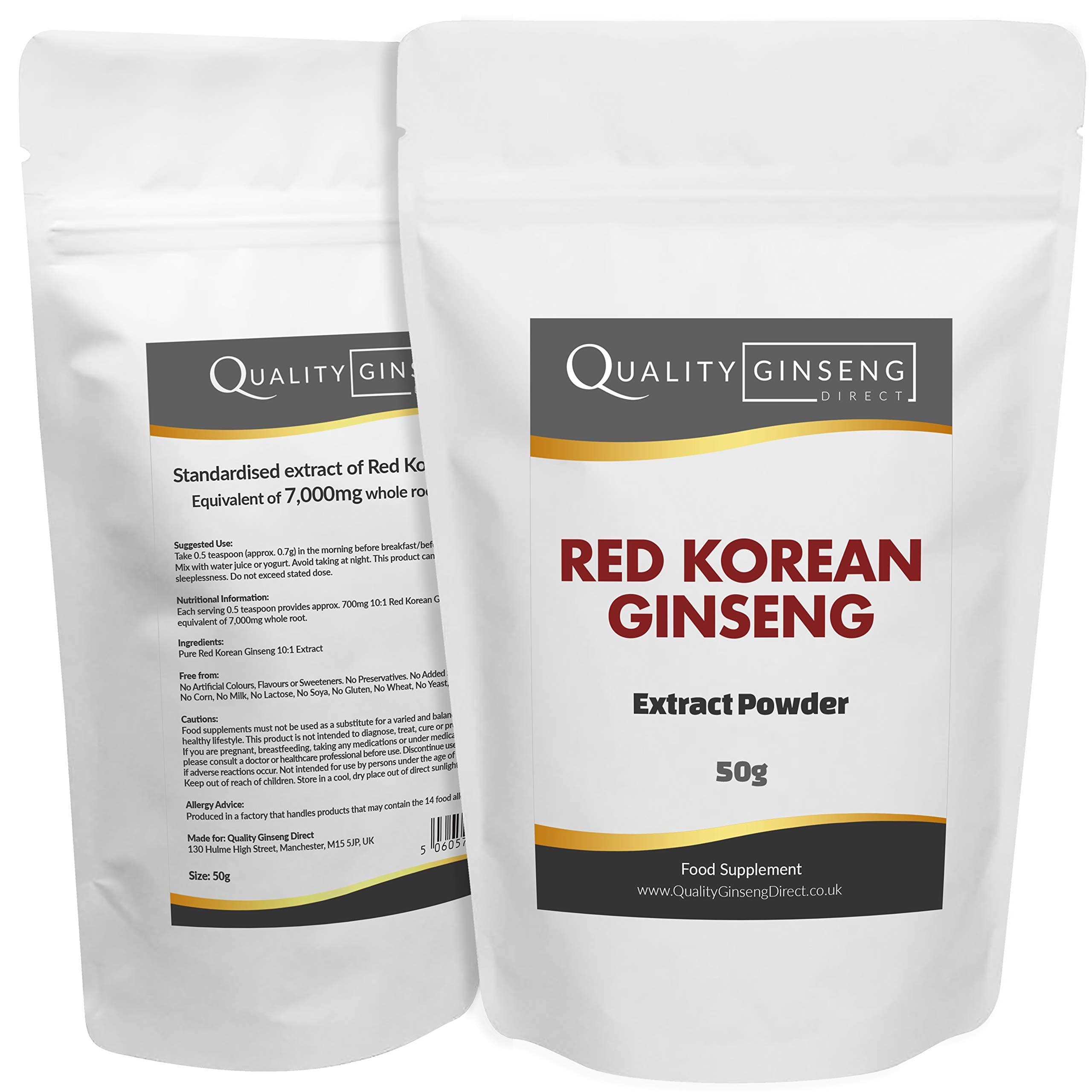 Red Korean Ginseng Extract - 10:1 - Pure Red Panax - Strength & Quality (50g)