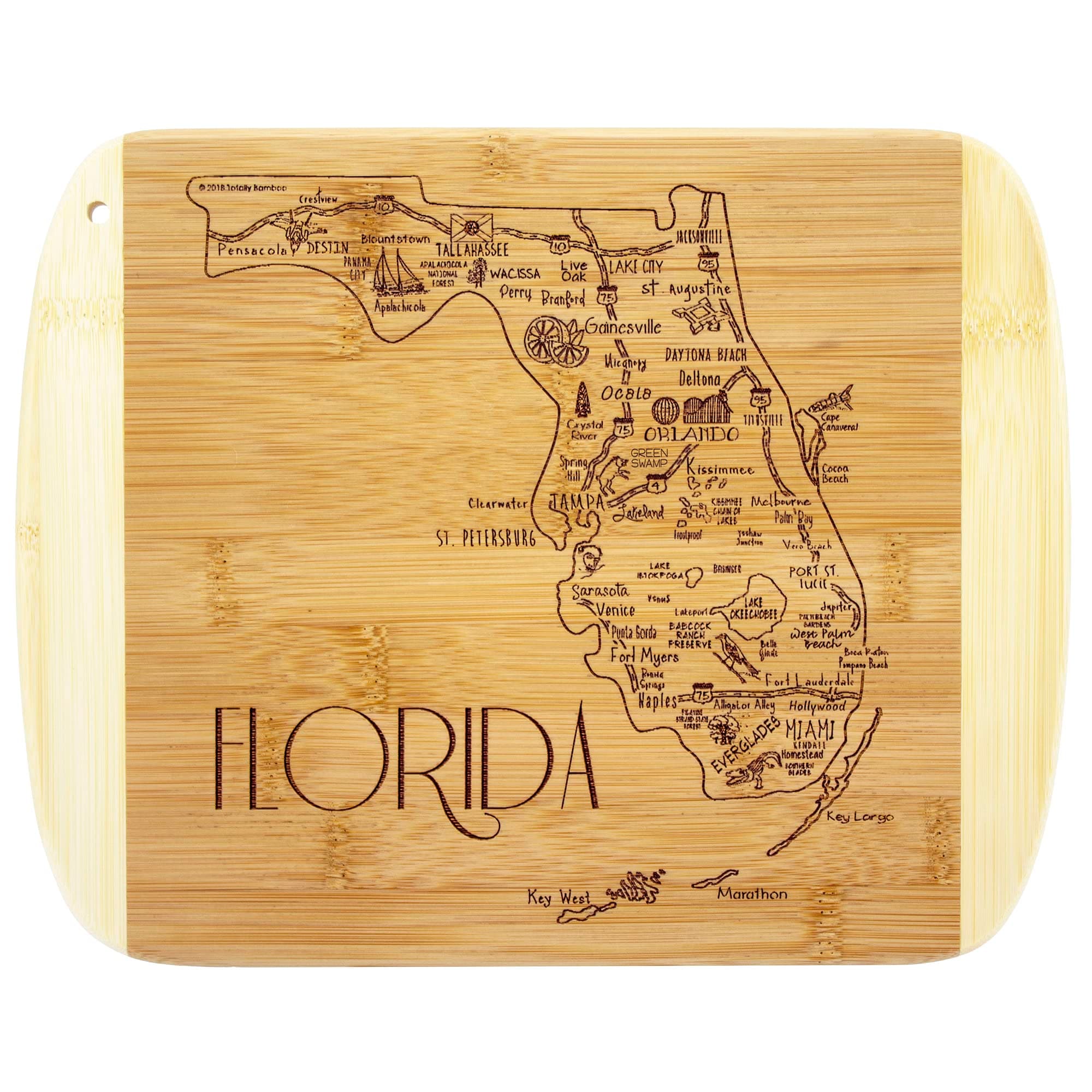A Slice of Life Florida State Serving and Cutting Board, 11" x 8.75"