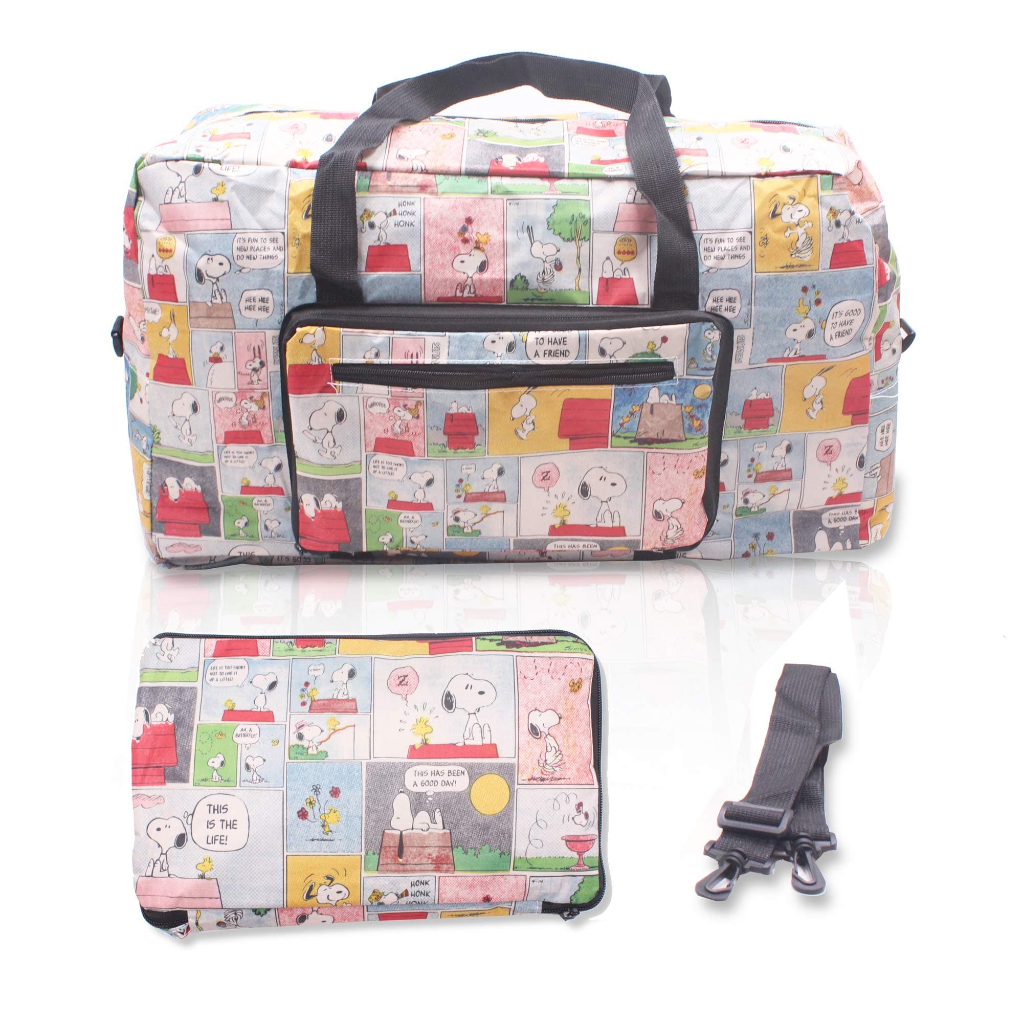 Snoopy Foldable Easy-to-Carry Travel Bag for Airplanes with Adjustable Strap - Random Color