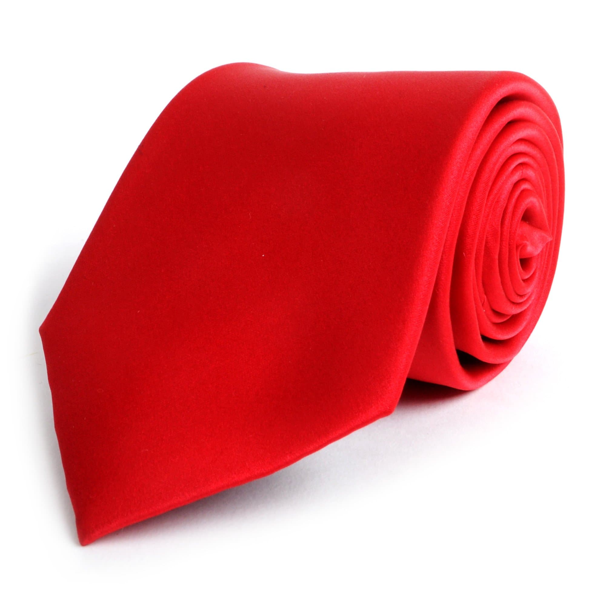 BG Solid Color 100% Silk Tie, Red