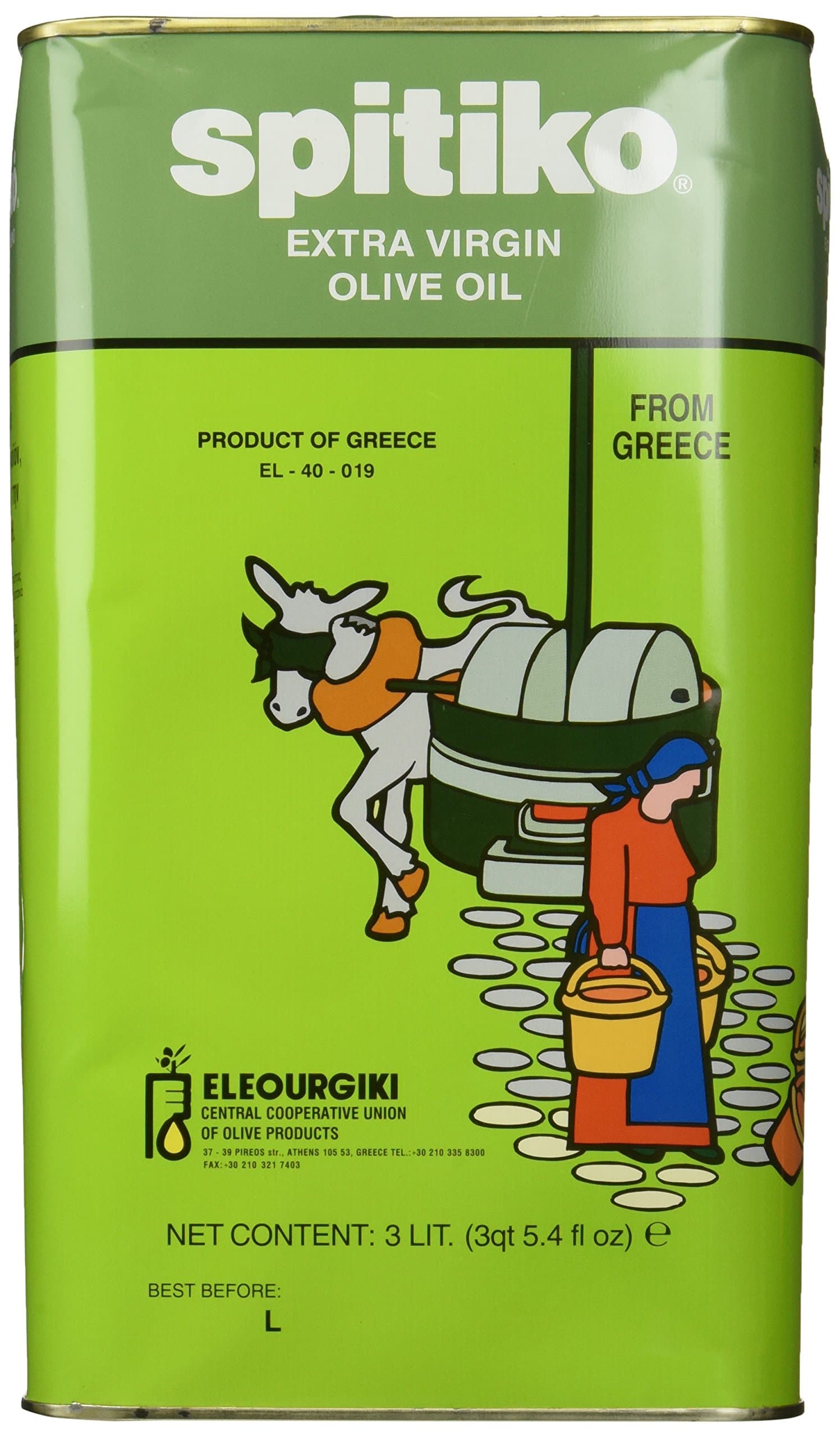 Greek Extra Virgin Olive Oil 3 liter can