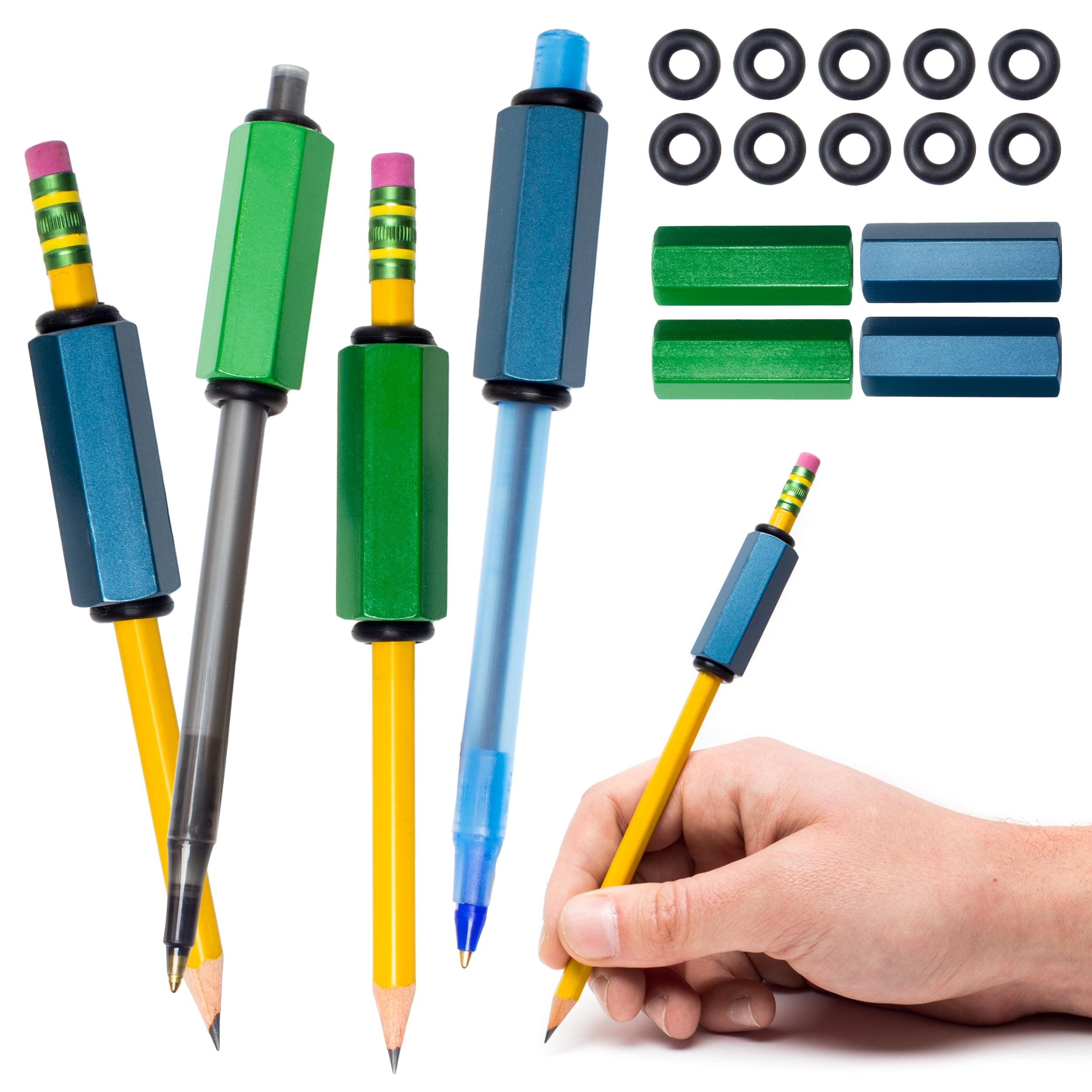 Pack of 4 Pen or Pencil Weights | Handwriting Aid for Children, Elderly, or Special Needs. Assists with Penmanship Issues Due to Autism, Tremors, Grip Strength or Fine Motor Skill Disability. 1.5 Oz