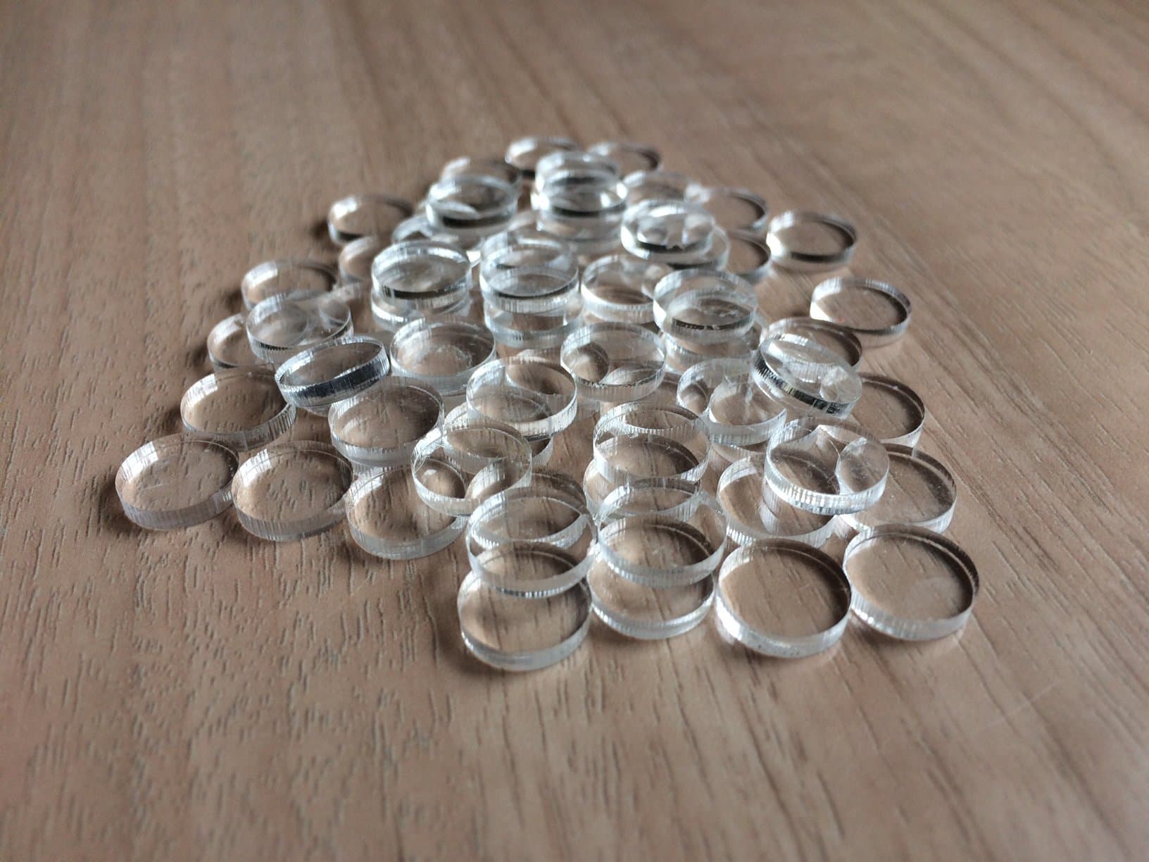 [] [25x] 40mmx4mm Clear Plastic Circles Acrylic Round Discs Circular Spheres Perspex Transparent.