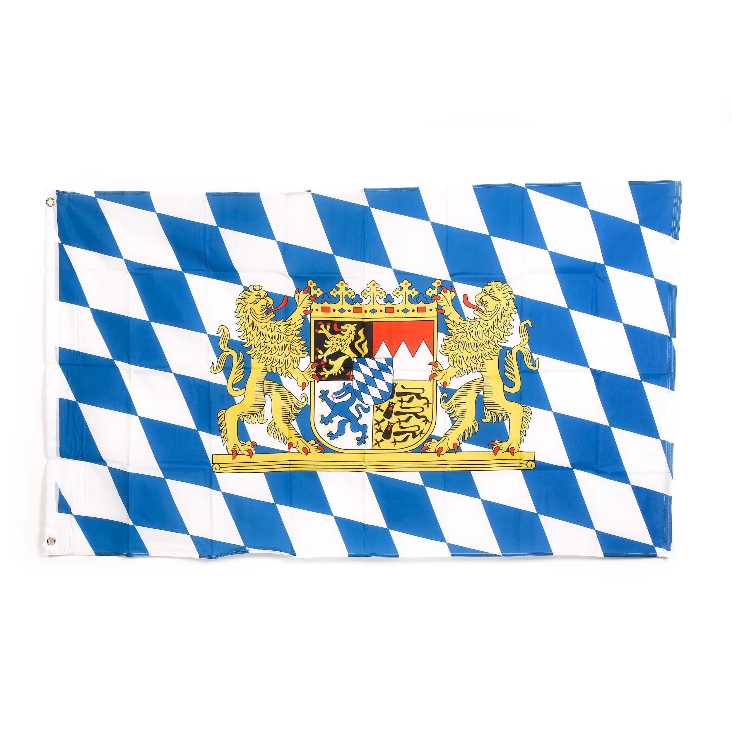 Oktoberfest Bavarian Check Flag with Lion, 3 x 5 Feet