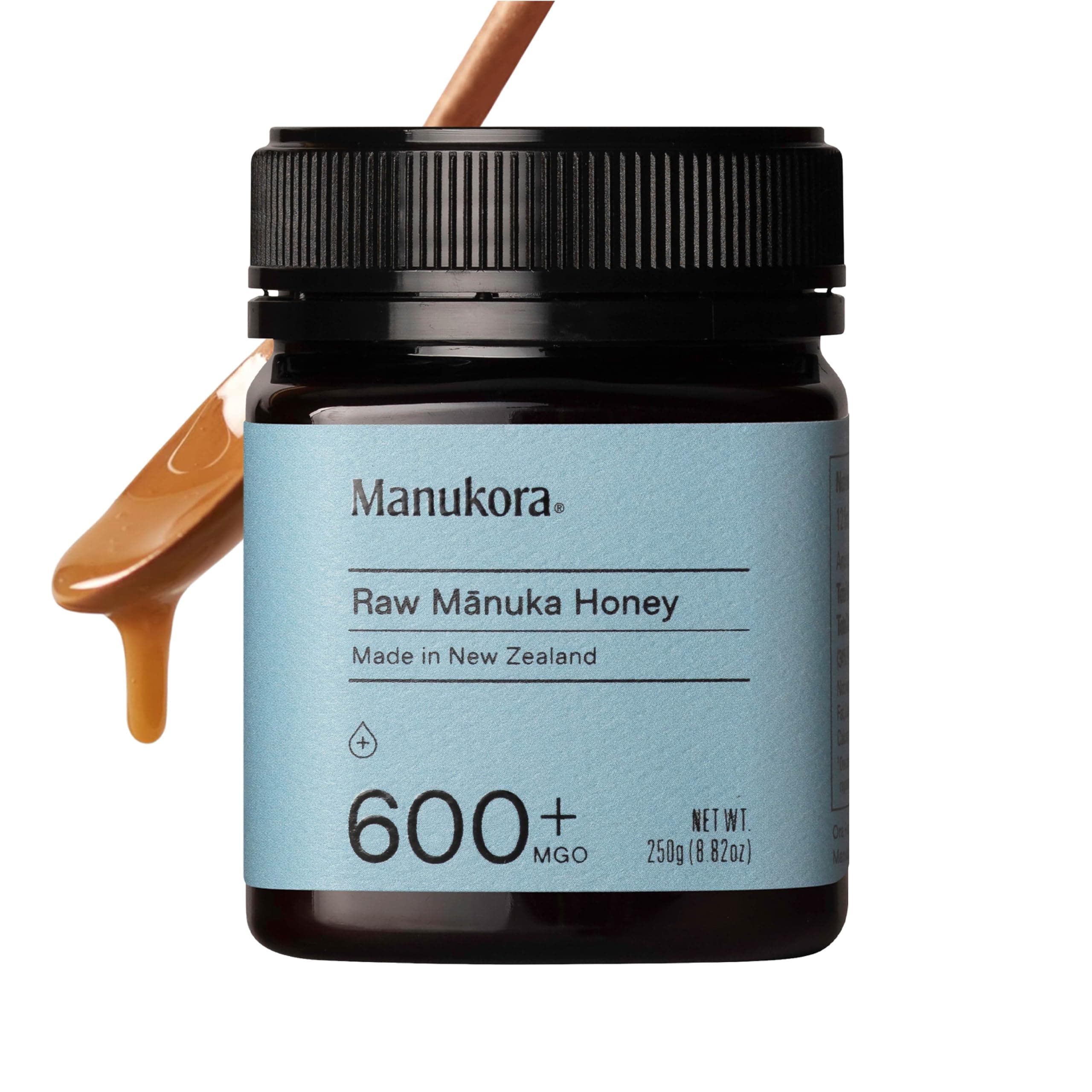 Manukora UMF 16+/MGO 600+ Raw Manuka Honey (250g/8.8oz) Authentic Non-GMO New Zealand Honey, UMF & MGO Certified, Traceable from Hive to Hand