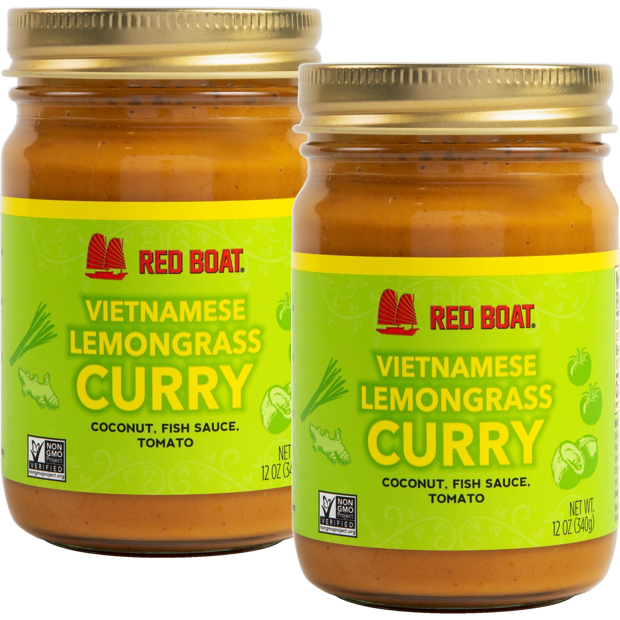 Red Boat Fish Sauce Vietnamese Lemongrass Curry | Deliciously complex flavors ready in 20 min | Simple ingredients, nothing artificial | 12 oz (Pack of 2)