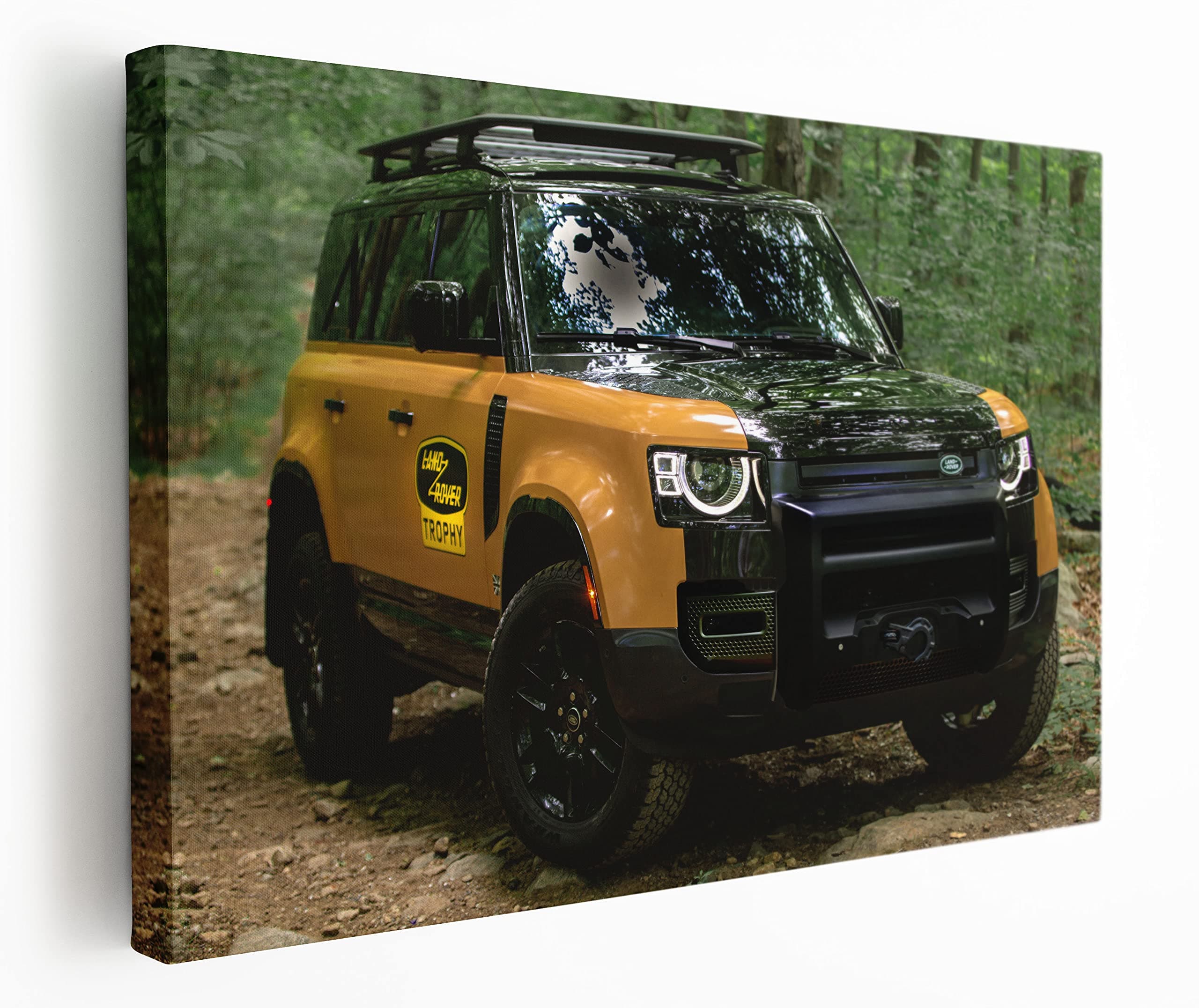 Land Rover Defender 110 Trophy Edition Car Canvas Print Wall Art (24x36 Inches)