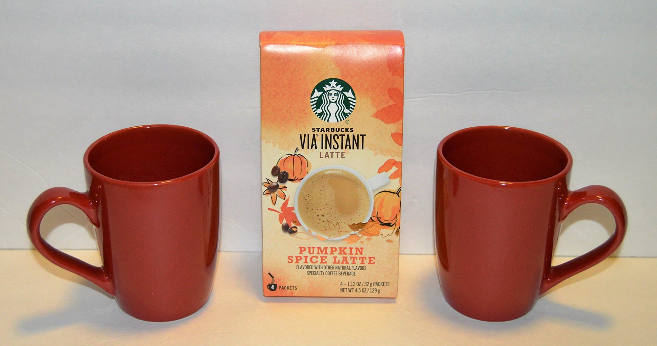 Pumpkin Spice Latte Bundle – Three Items: One Pack of Latte Mixes, Two Coffee Mugs