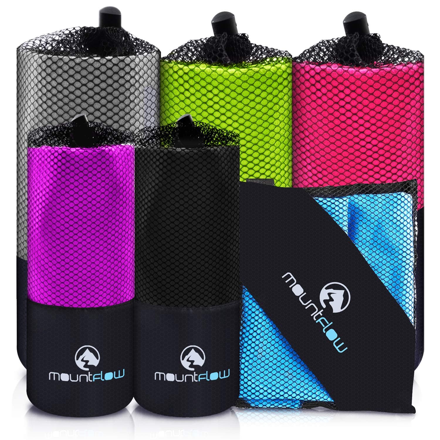 MountFlow Microfibre Towel - Quick Dry Micro Travel Towels for Swimming Pool The Beach Camping Exercising at the Gym Sports Yoga