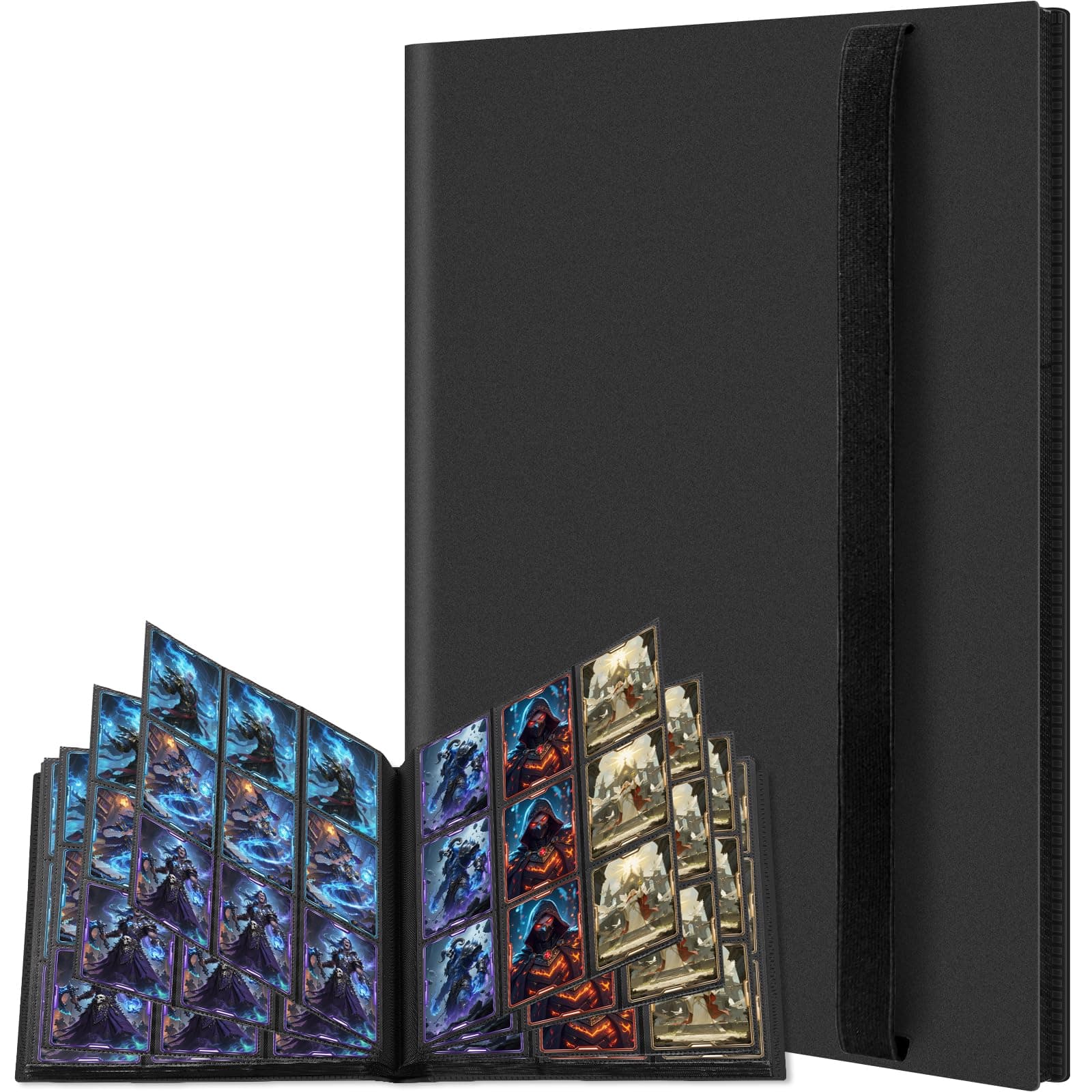 Trading Card Binder Holder 9 Pocket Card Album Folder, Card Collection Binder with 360 Side Loading Pocket Binder Fit for MTG Commander EDH Yugioh TCG Game Cards, Sports Cards(Black)