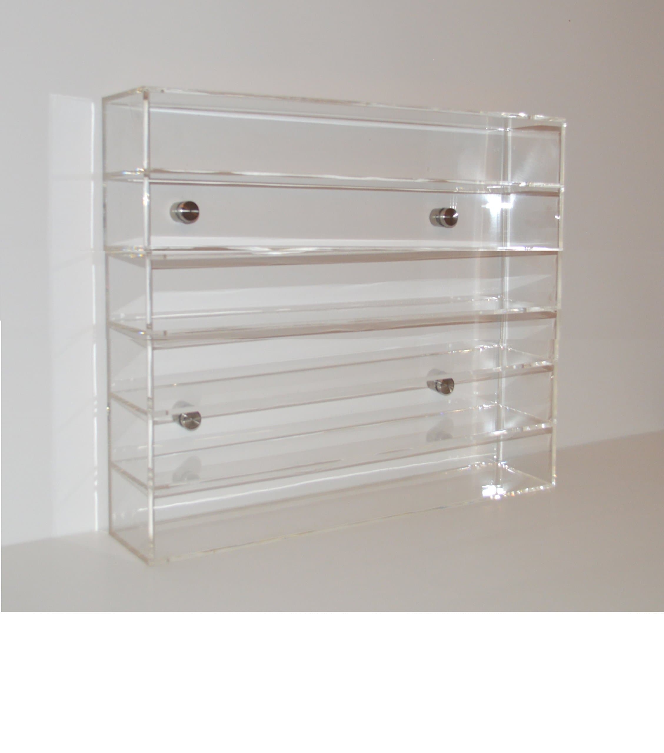 Wall Shelf for 1: 43 Model Cars with Lid/Cover Made Of Acrylic Glass Display Cabinet Size XXL, glass, transparent, Mit 6 Regalböden