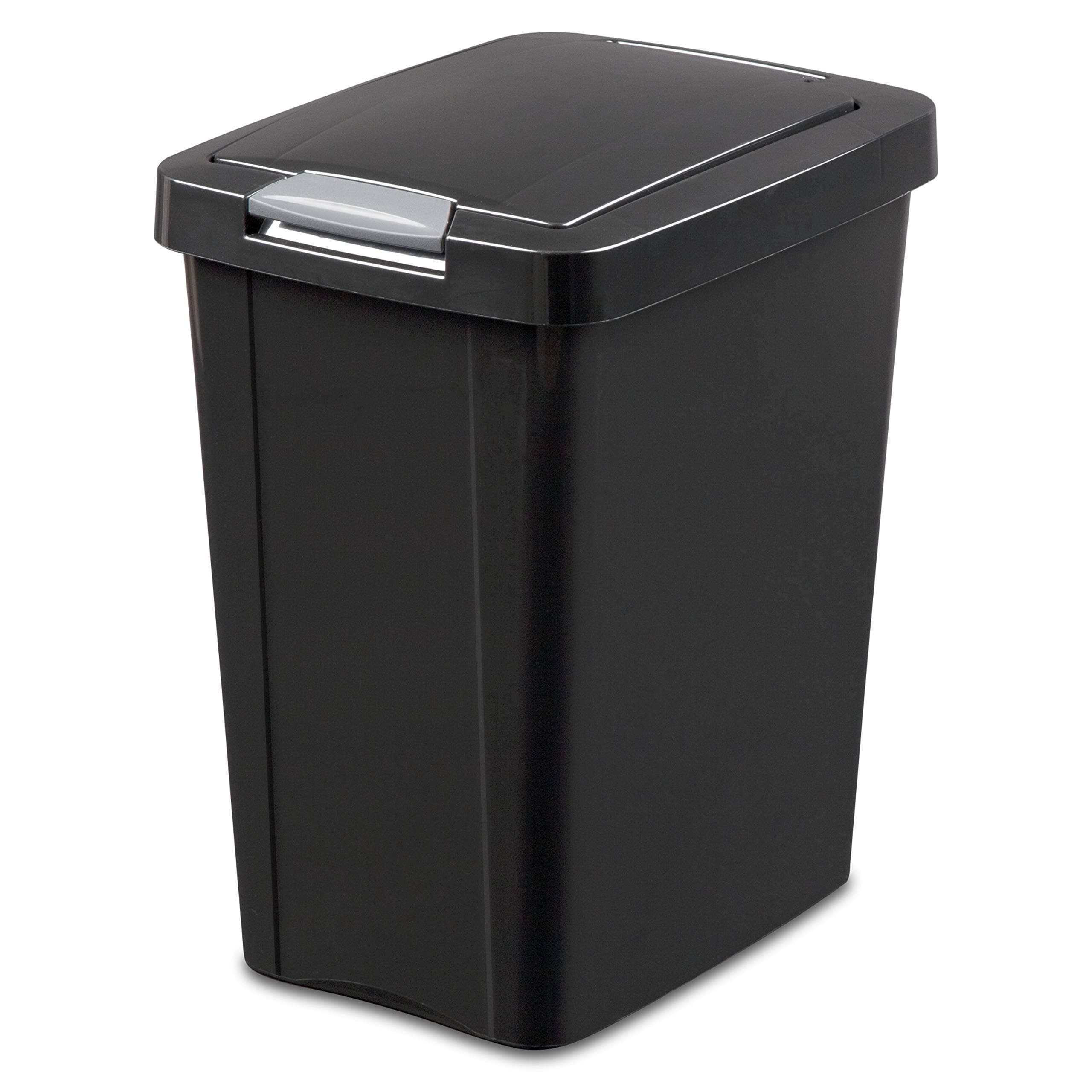 10439004 7.5 Gallon Black Plastic TouchTop Wastebasket