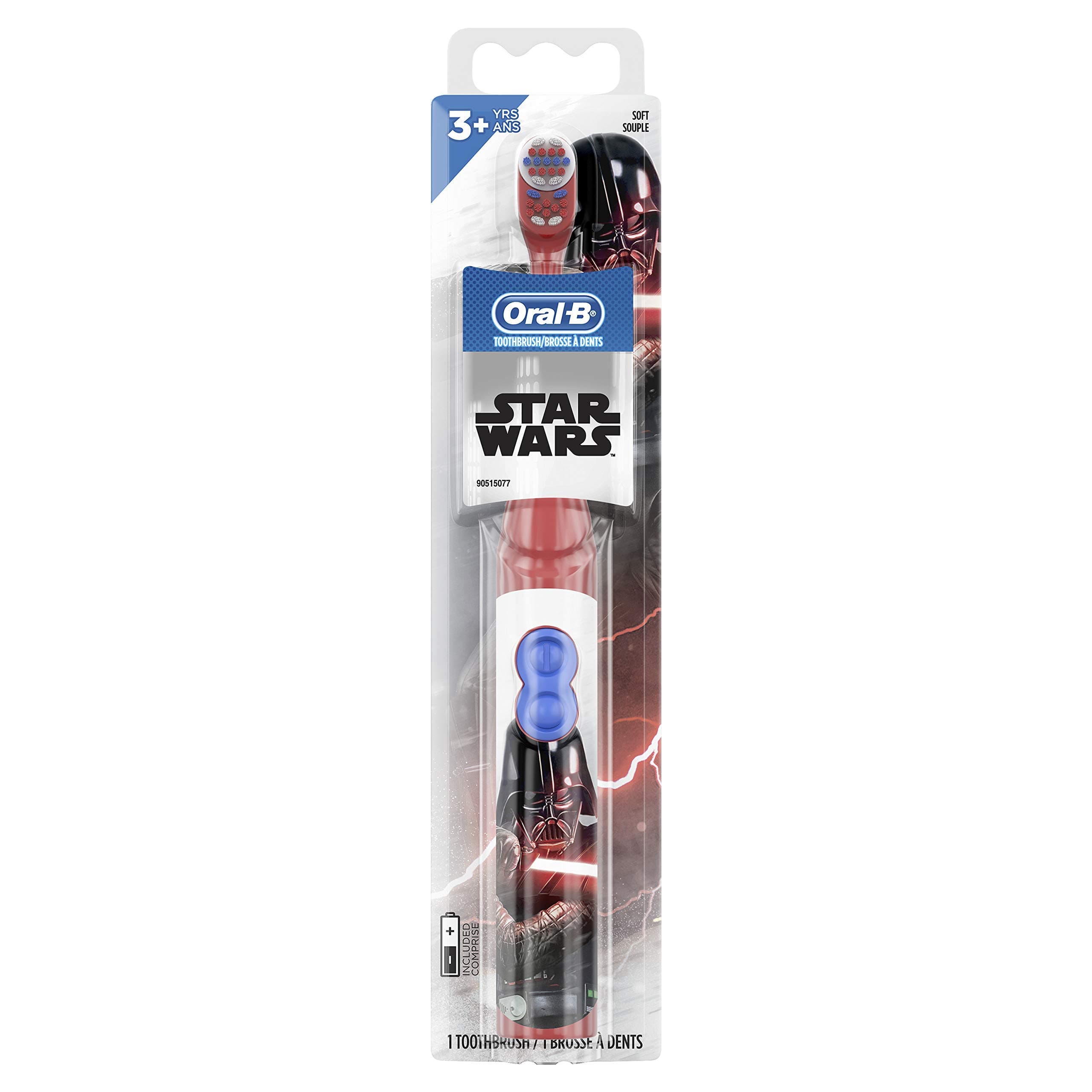 Kids Battery Power Electric Toothbrush Featuring Disney's Star Wars for Children and Toddlers age 3+, Soft (Characters May Vary), Multi