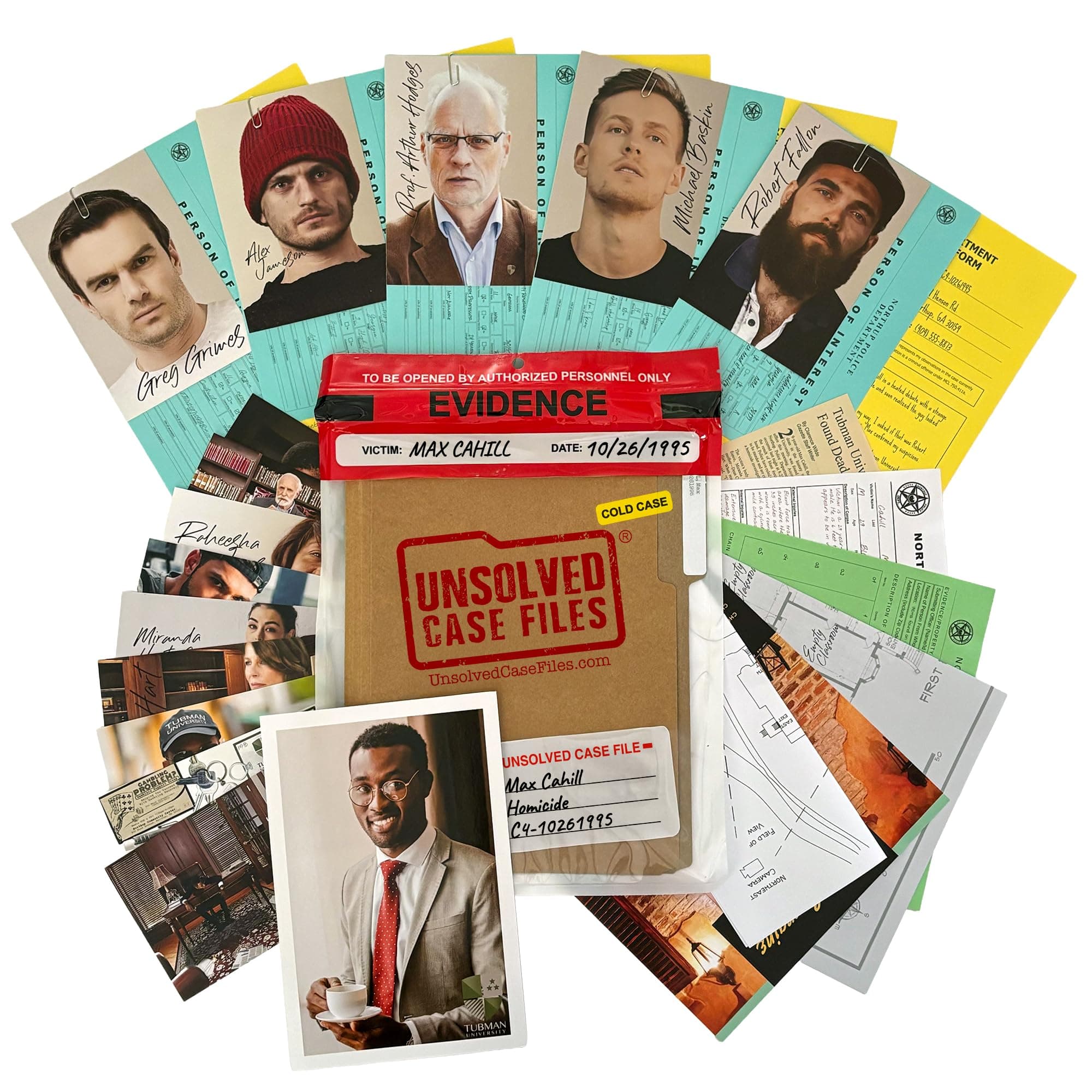 UNSOLVED CASE FILES Cahill, Max - Cold Case Murder Mystery Game - Can You Solve The Crime.