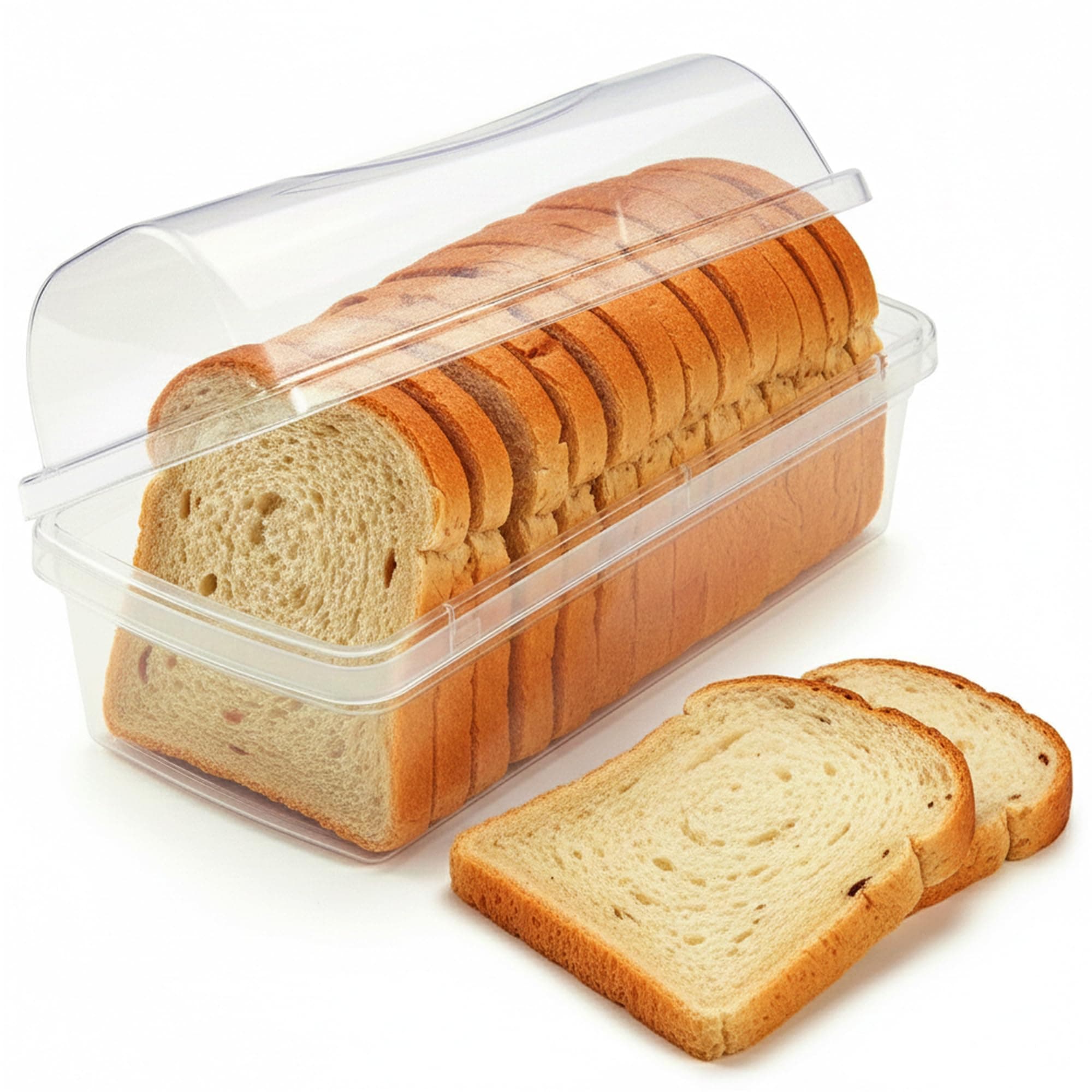 Kitchen Discovery Plastic Bread Box Container Preserve Bread Up To 5 Days and Keep Flavor and Freshness - Bread Box Plastic Storage