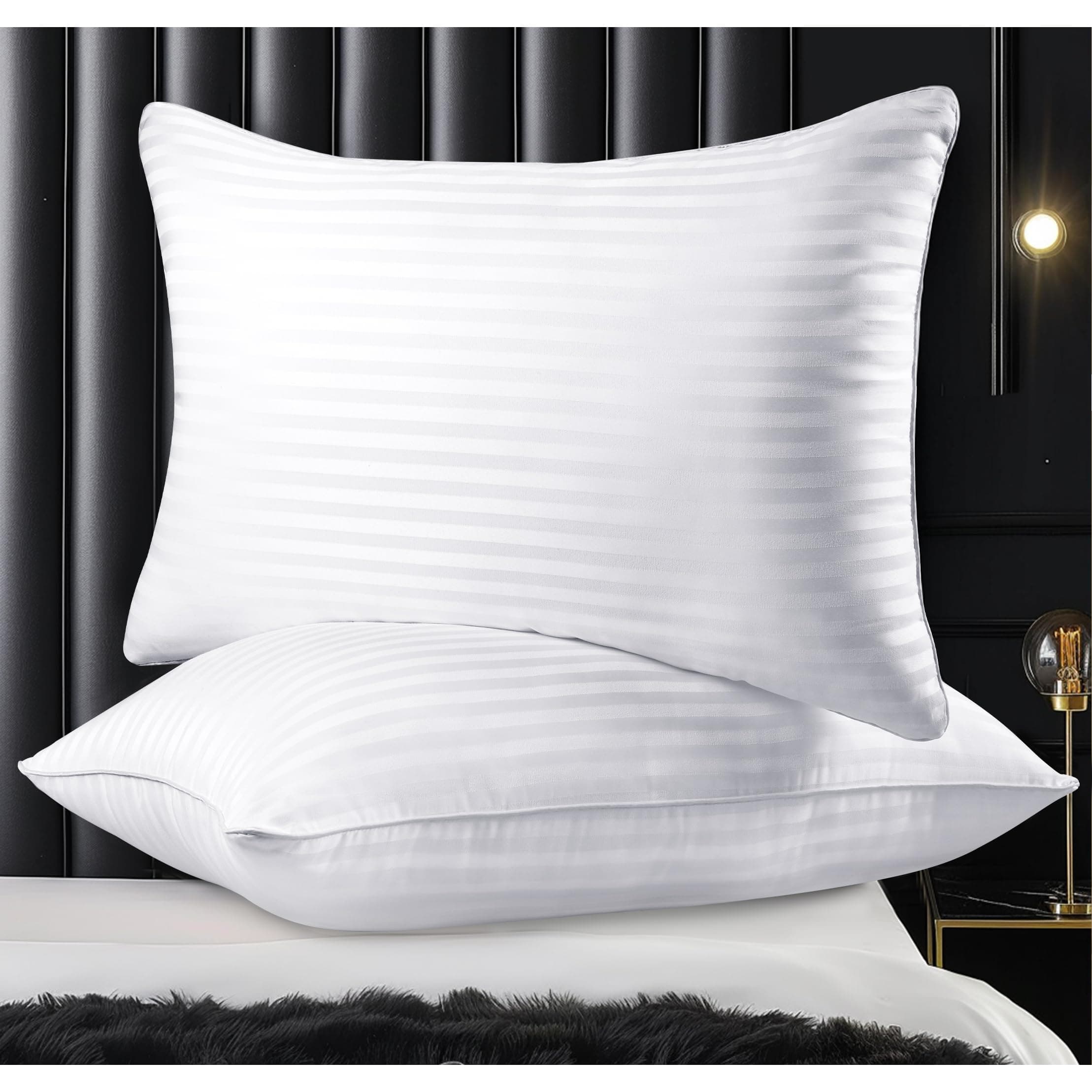 Hotel Collection Bed Pillows for Sleeping, Bed Pillows Queen Size Set Of 2,Gusseted Pillow for Back, Stomach or Side Sleepers