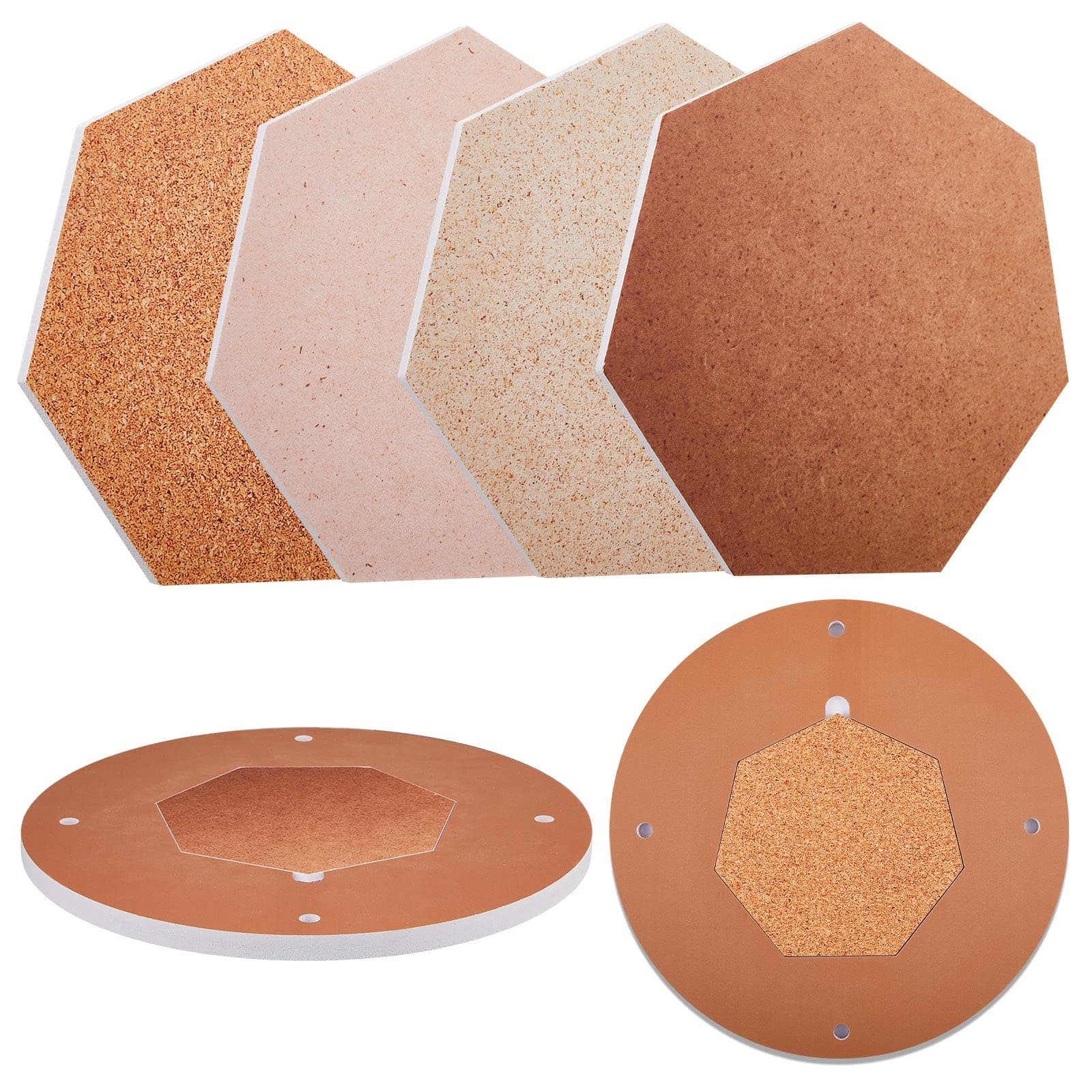 Sintuff 5 Pcs Pottery Bats System for Pottery Wheel Ceramic Waterproof Bat Tools 12'' Round Outer Bat and 4 Pcs Polygon Inner Pottery Wheel Bats Inserts Bat Adapter with Removable Inserts