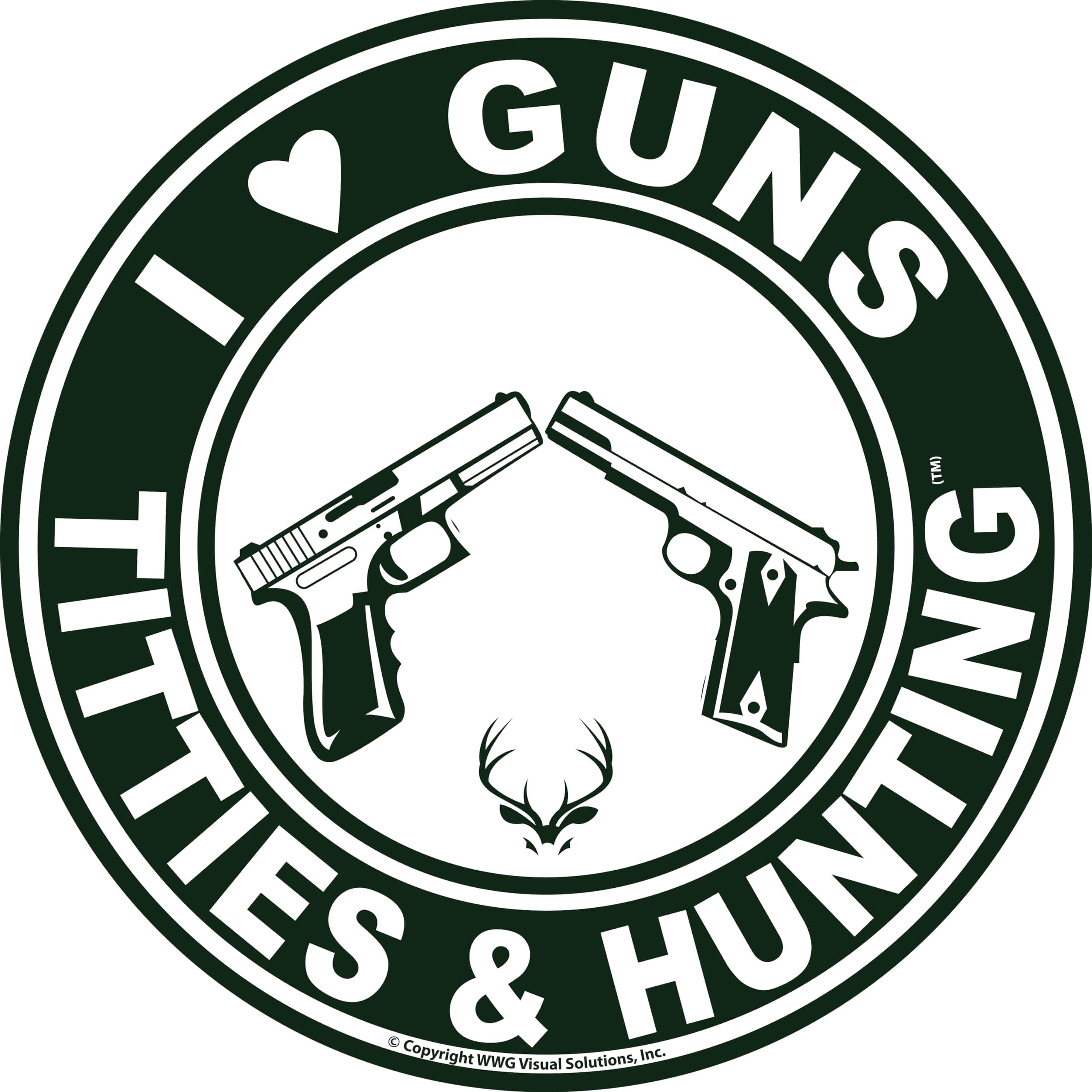 I Love Guns, Titties, Hunting Decal - Made in USA - The Original!