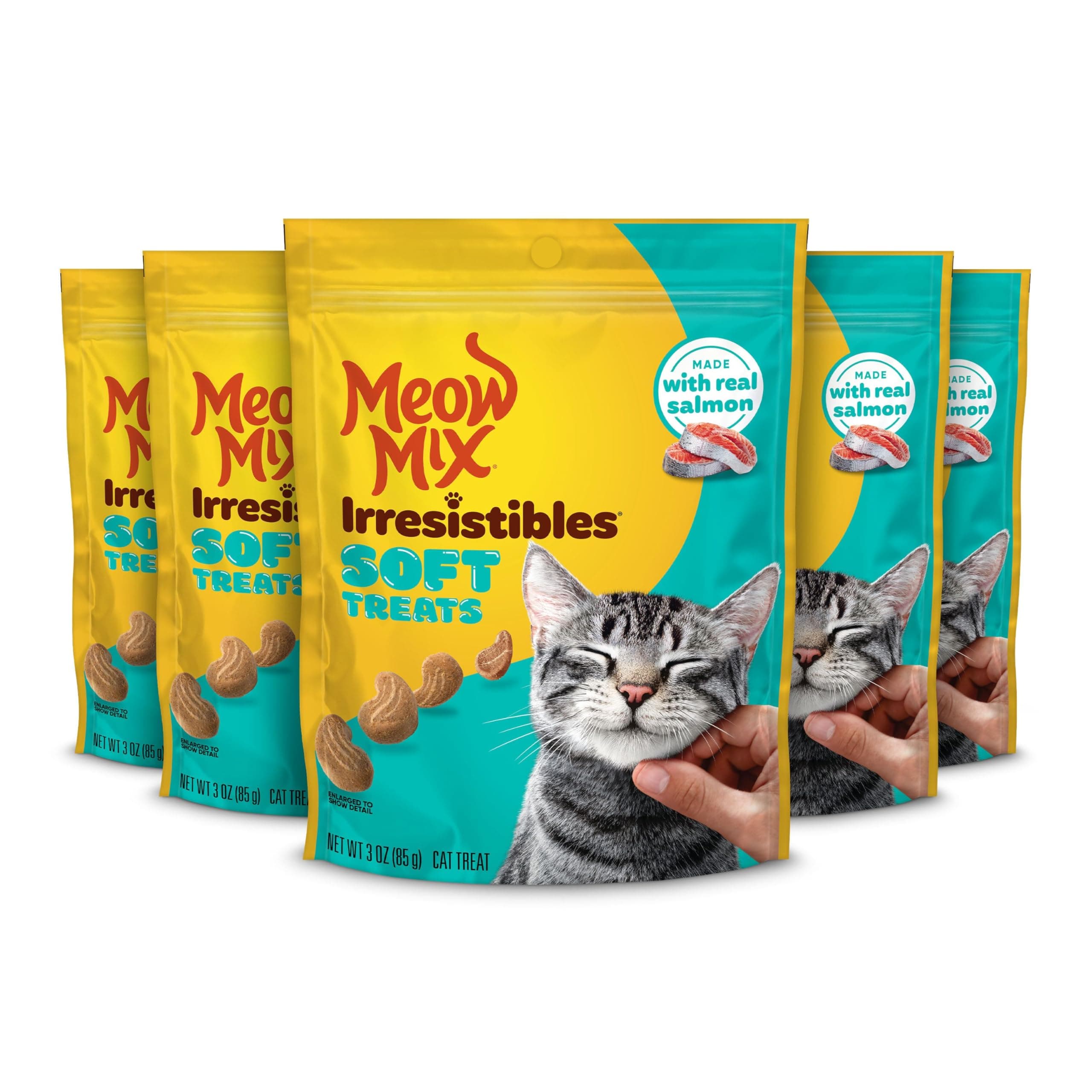 Irresistibles Soft Cat Treats Made With Real Salmon, 3 Oz. Pouch (Pack of 5)