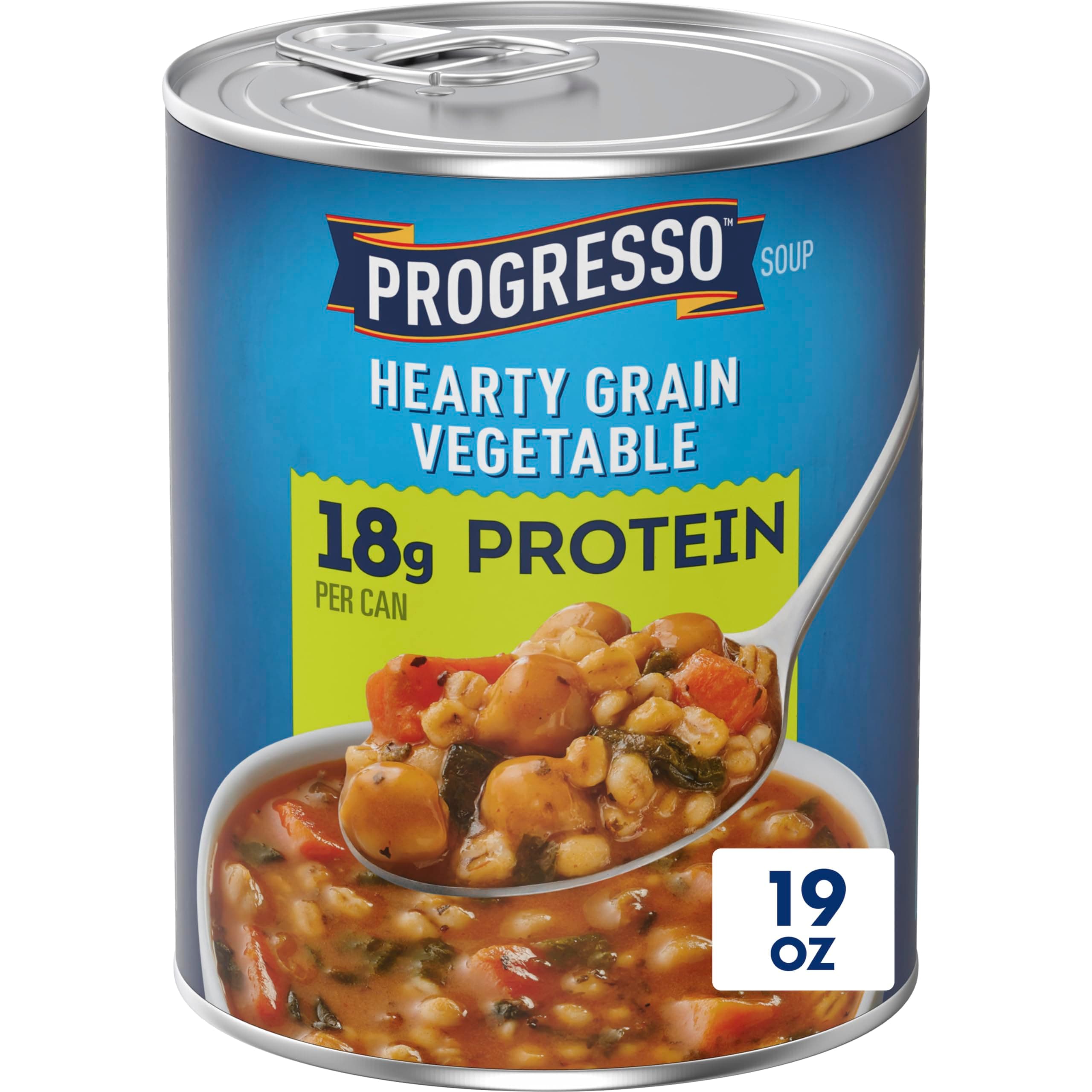 Protein Hearty Grain Vegetable Soup, Vegetarian Canned Soup, 19 oz