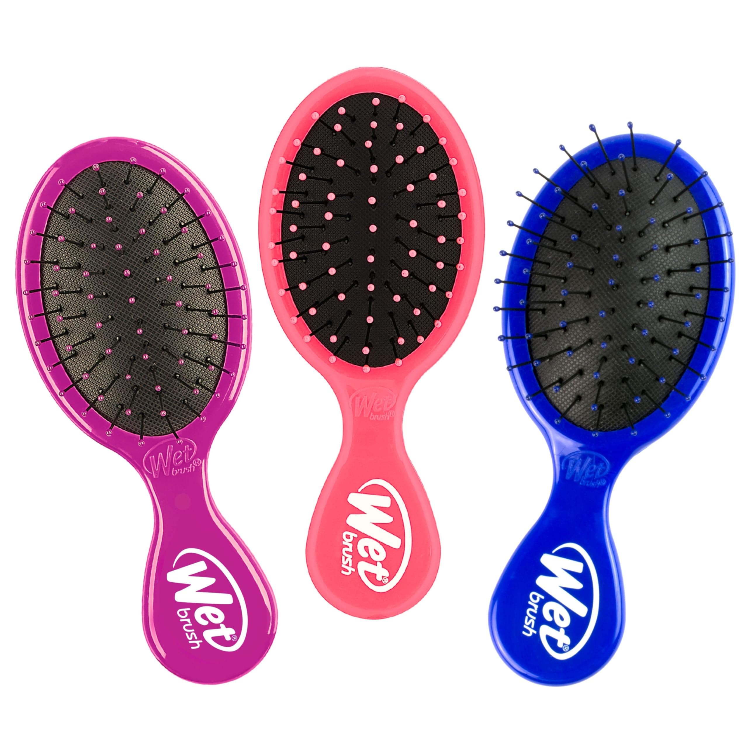 MultiPack Squirt Detangler Hair Brushes Pack of, Pink/Purple/Blue,(Pack of 3)