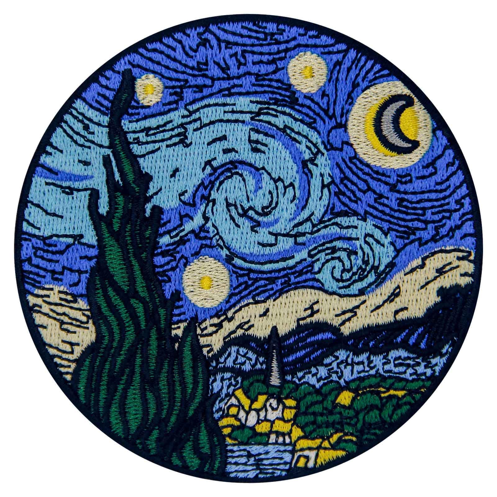 The Starry Sky Patch Embroidered Applique Iron On Sew On Emblem, Blue