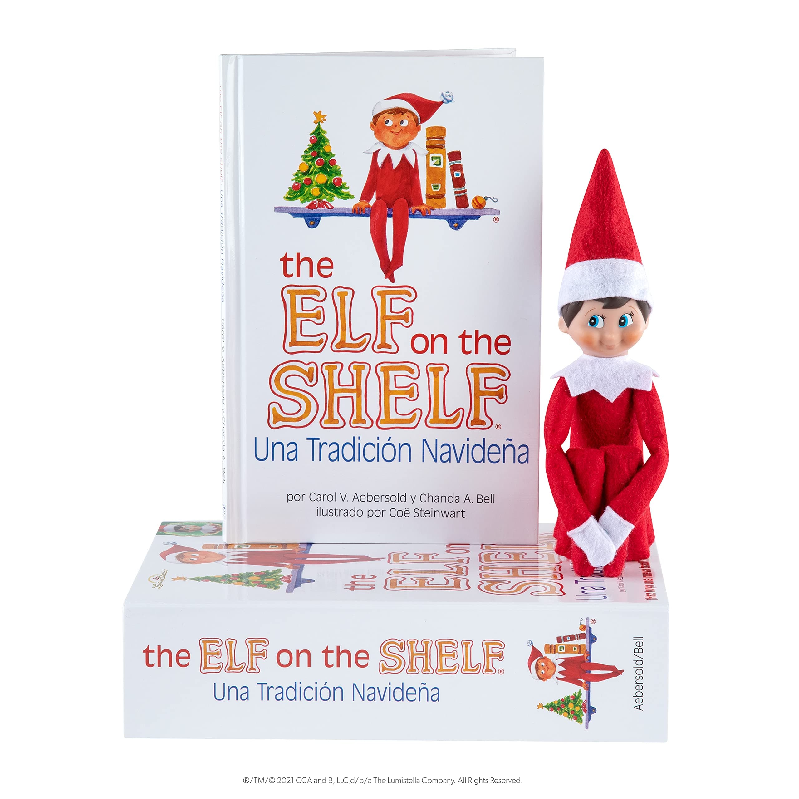 The The Elf on The Shelf UNA TradiciÃn NavideÃa Spanish Language Book & Blue-Eyed Boy Scout Elf