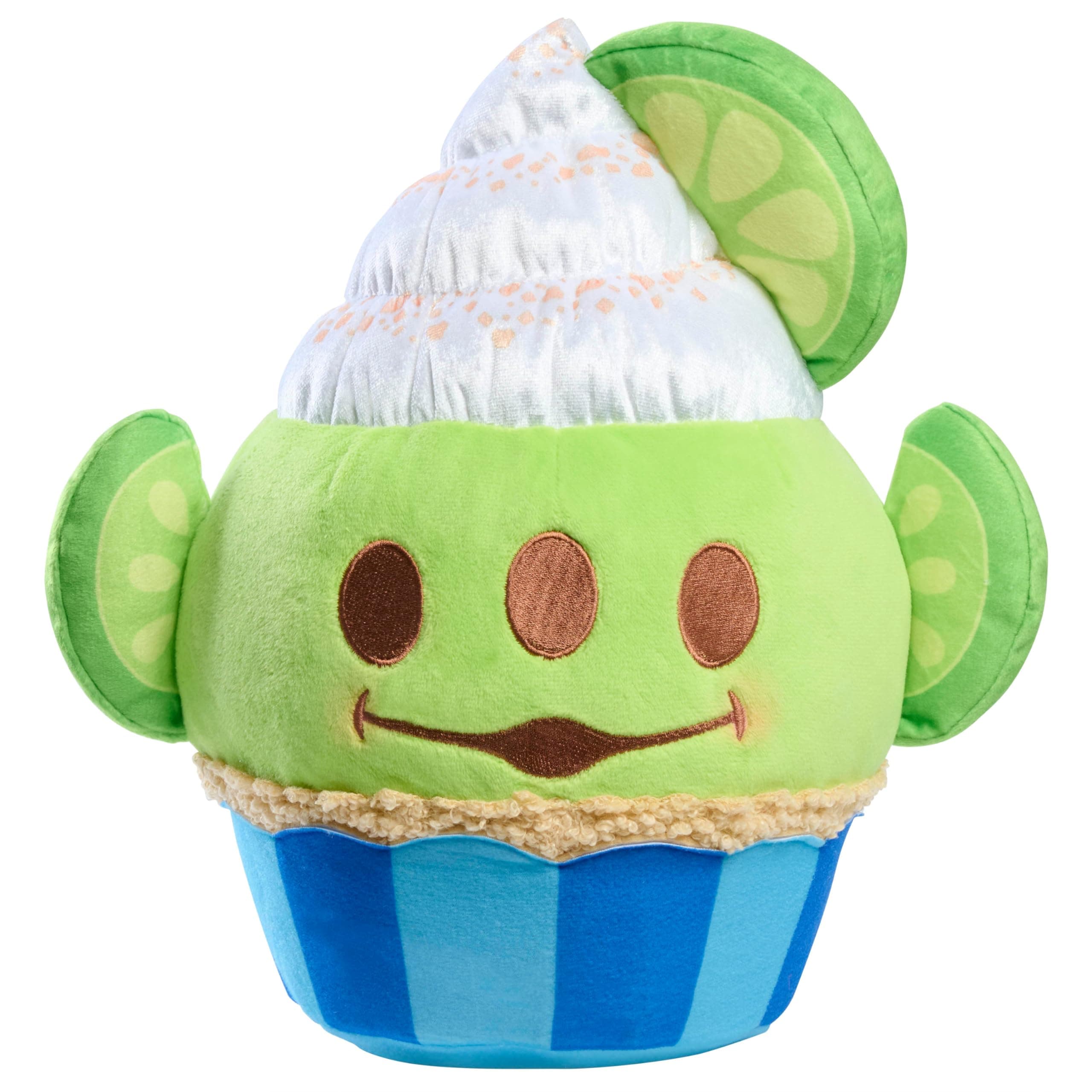 Disney Munchlings Squeeze-A-Munch Large Key Lime Cupcake with Graham Cracker Crumble Alien 10-inch Plush, Kids Toys for Ages 0