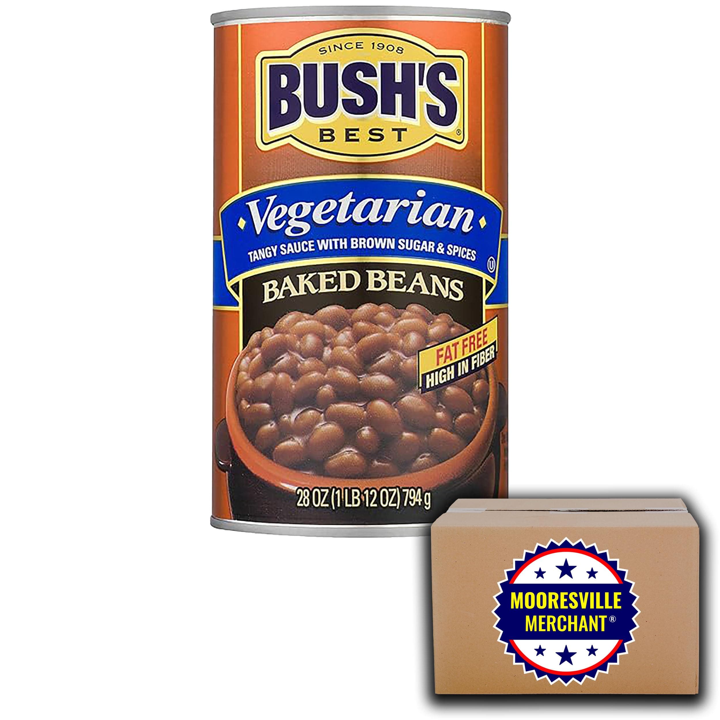 Vegetarian Baked Beans, 28 oz, 3 Cans with Mooresville Merchant Decal
