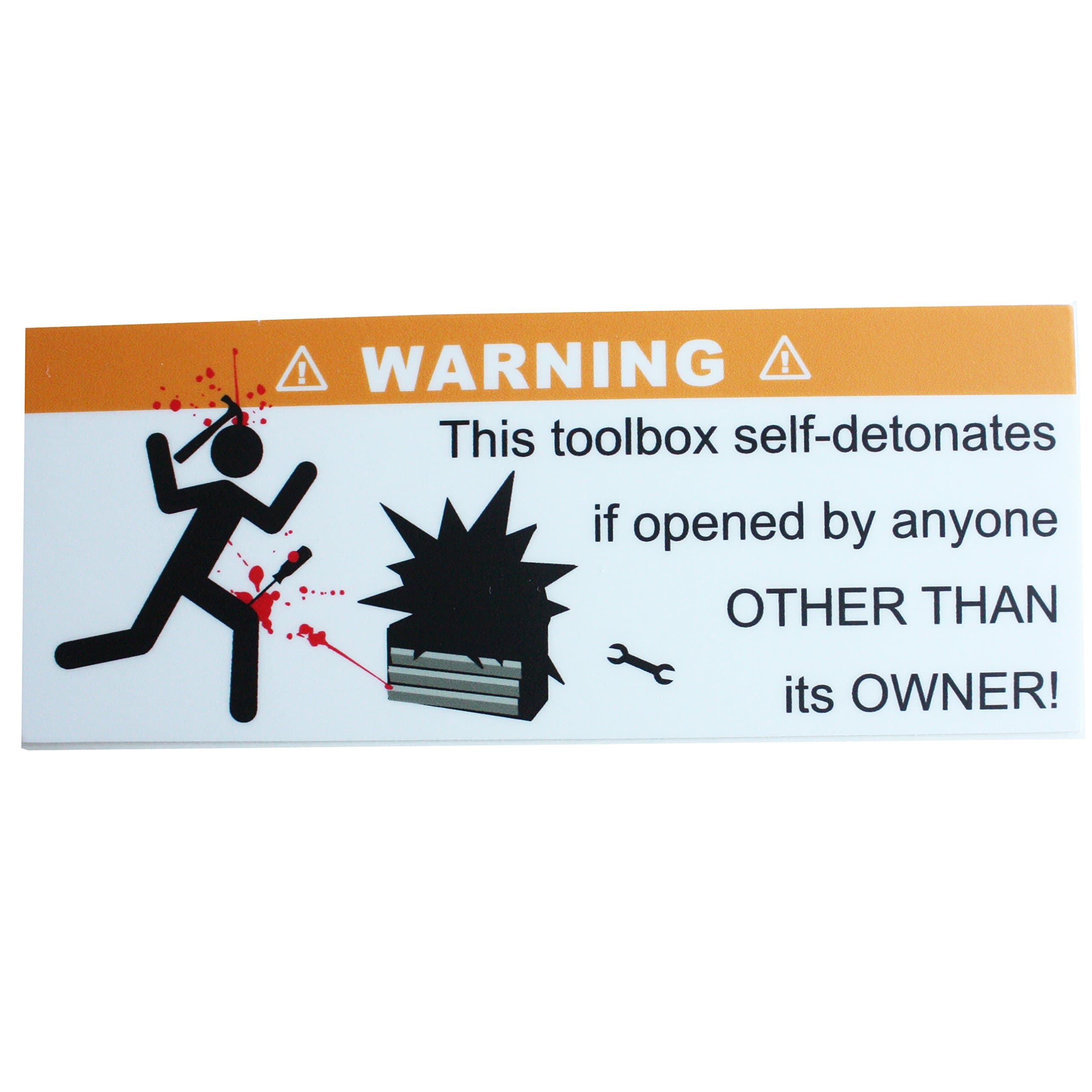 American Redesign Funny Warning Sticker Vinyl Decal This Toolbox Self-Detonates Warning Label