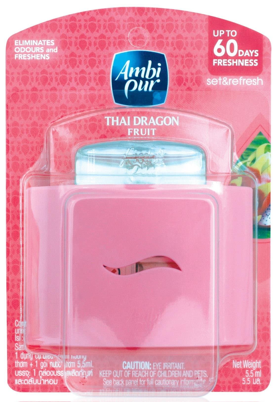 Ambi Pur Air Freshener Set & Refresh Thai Dragon Fruit 5.5ml-each