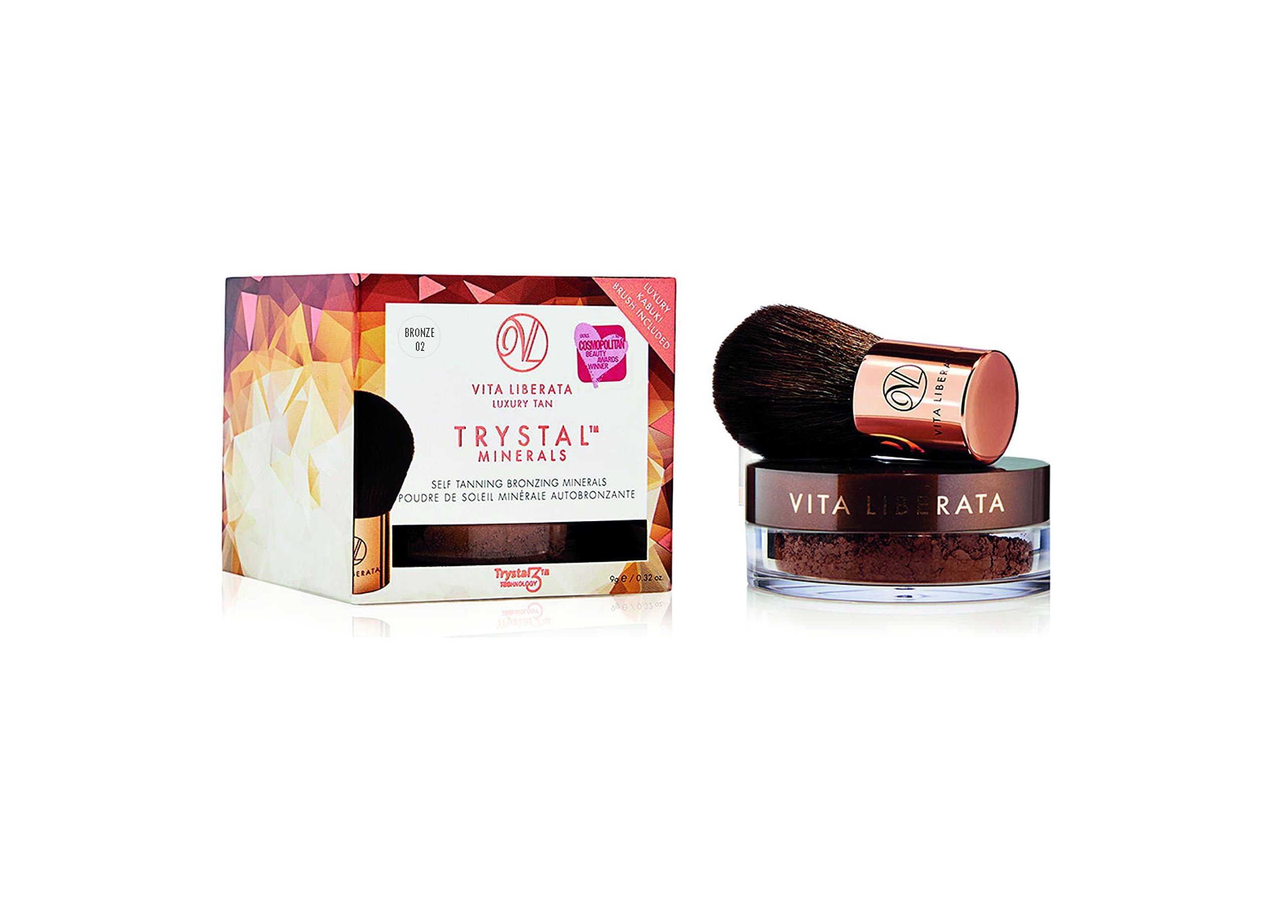 Vita Liberata Luxury Tan Trystal Minerals Self Tanning Bronzing Minerals and Kabuki Brush Duo