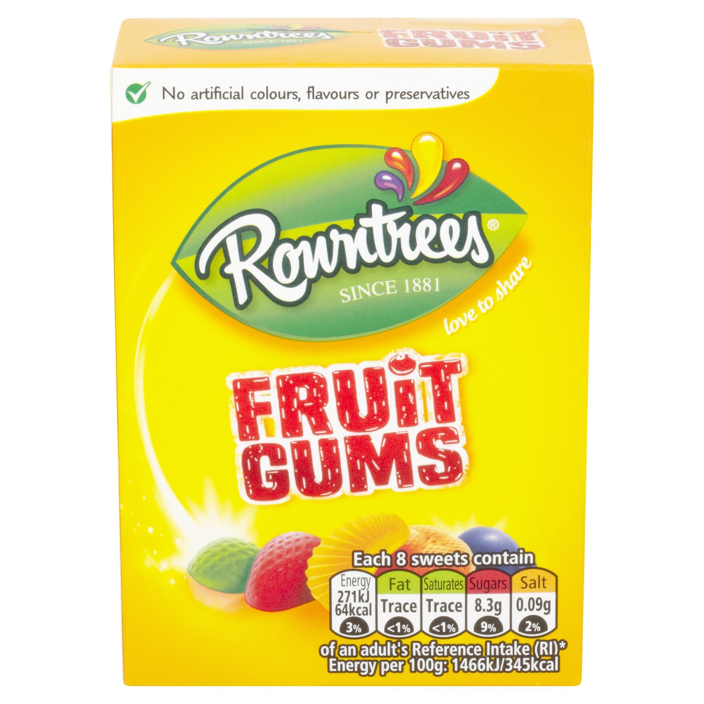 Nestle Rowntrees Fruit Gums Box, 125g