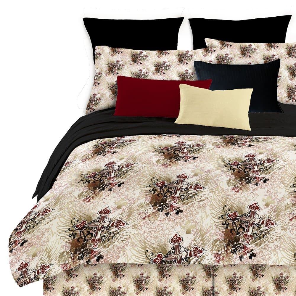 Street Revival Winged Cross Queen Comforter Set, Multi
