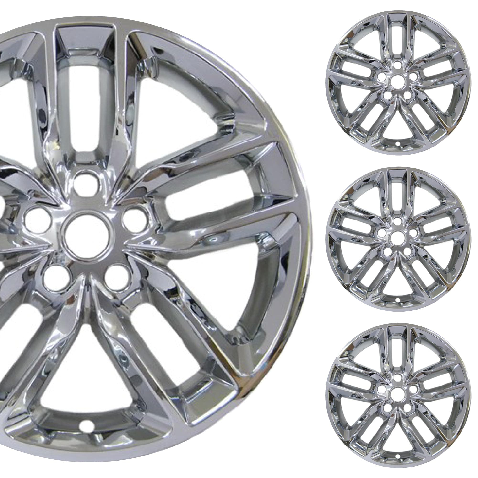 20" Chrome Wheel Skin Set Made for Dodge Durango GT, R/T (2021-2024) | Durable ABS Plastic Cover Hubcap | Fits Directly Over OEM Wheel