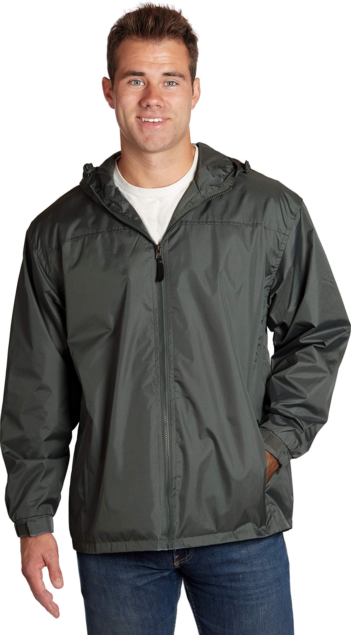 eb79 Men's Lined Hooded Wind Resistant/Water Repellent Windbreaker Jacket