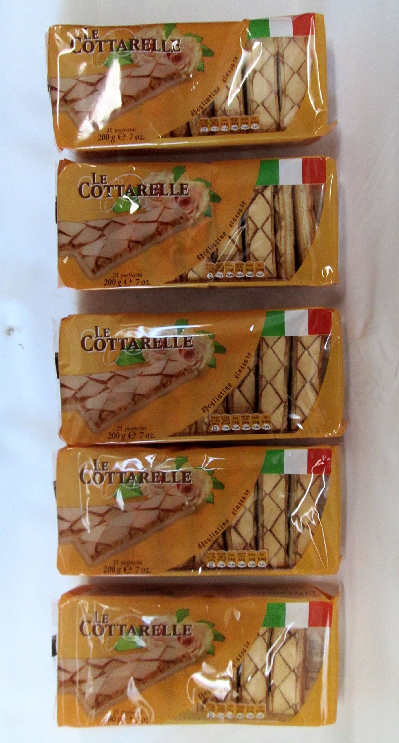 Asolo Dolce: " Le Cottarelle " Glazed Puff Pastry 7.05 Ounce (200gr) Packages (Pack of 5) [ Italian Import ]